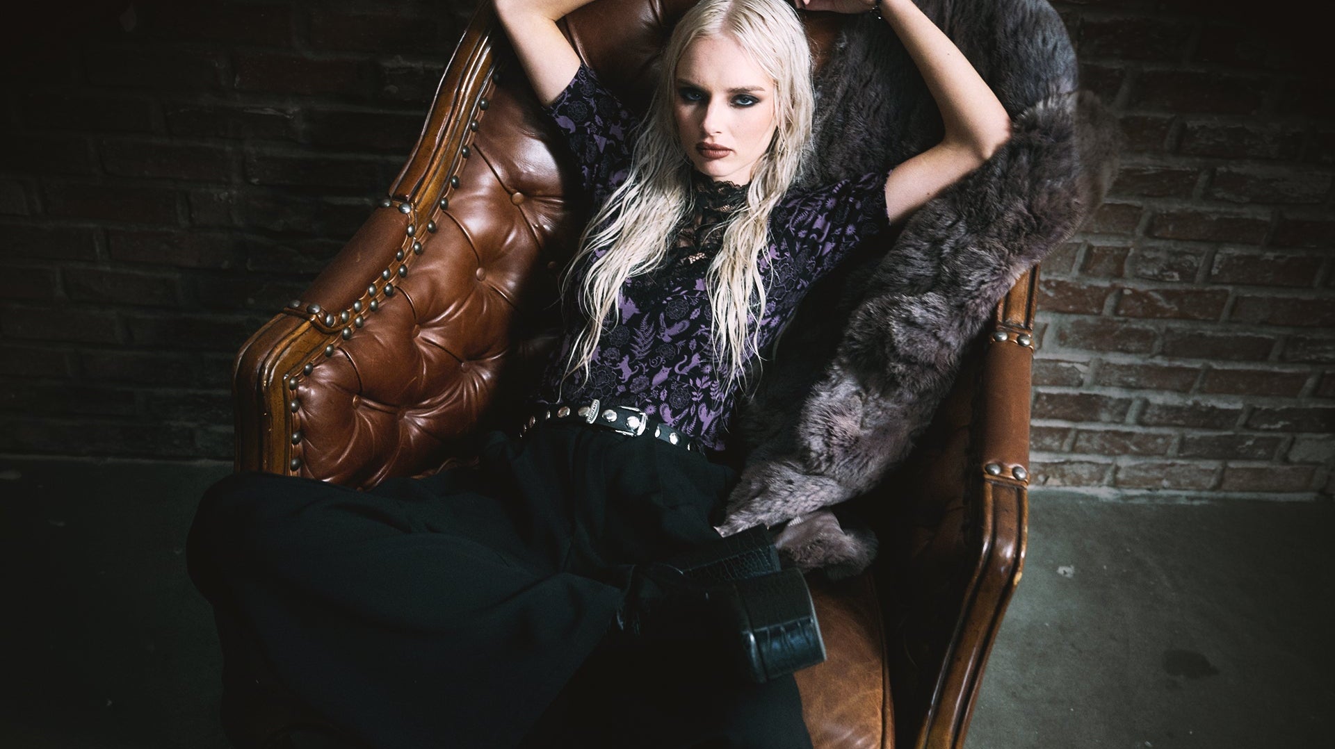 Woman modeling goth style by Midnight Hour