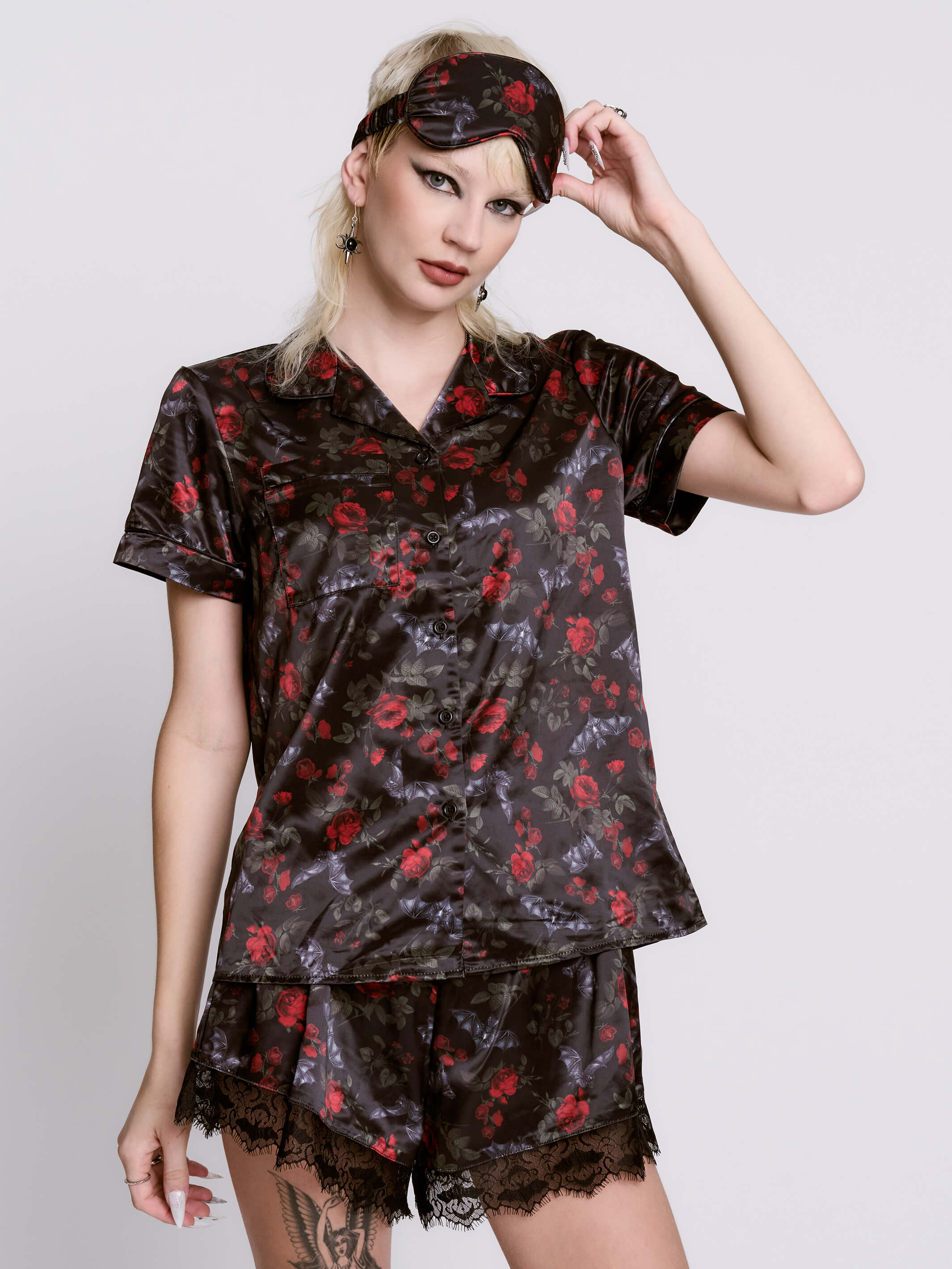 BAT'S ROOST SATIN PJ SET