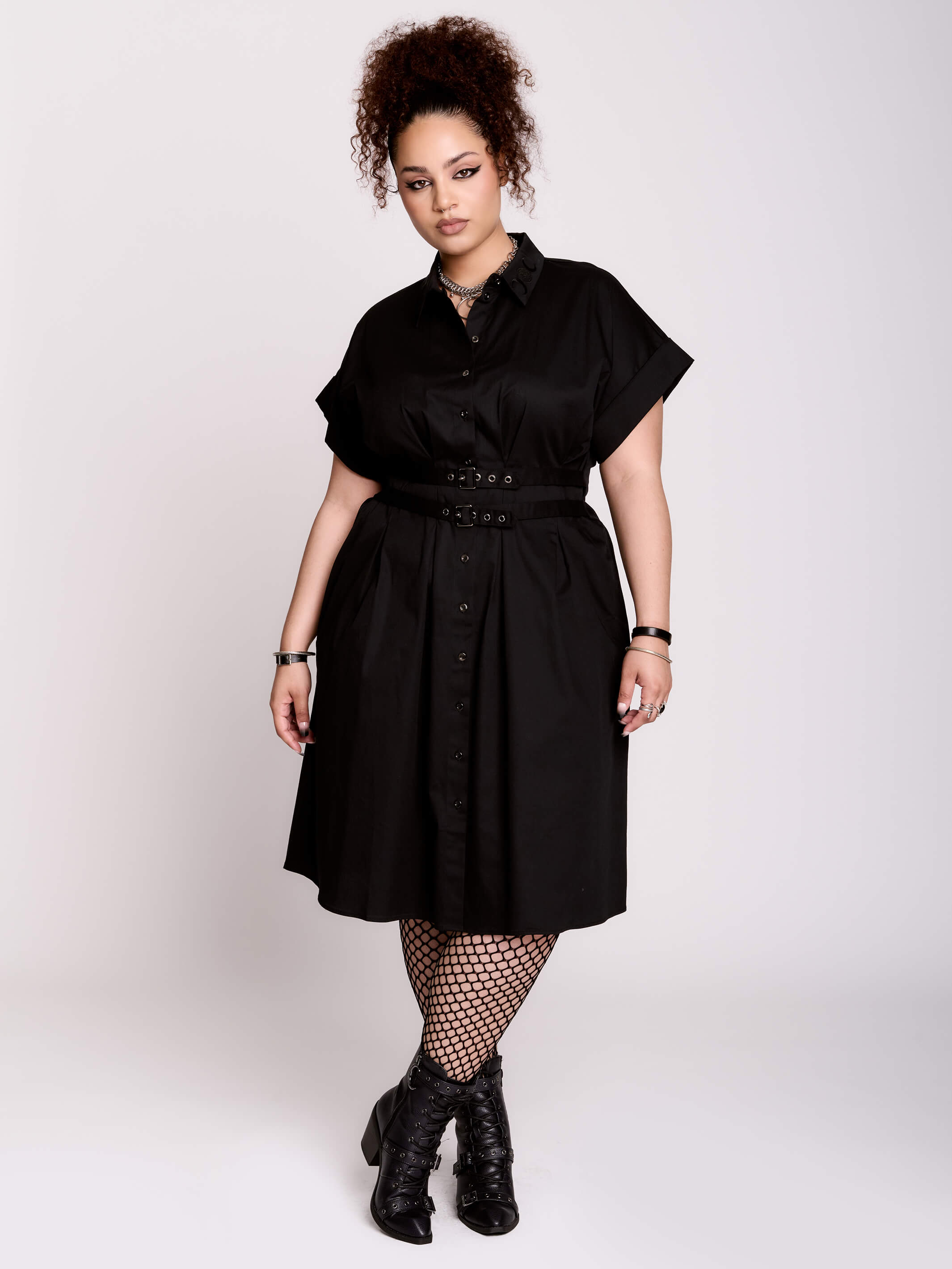 BUCKLE MIDI DRESS