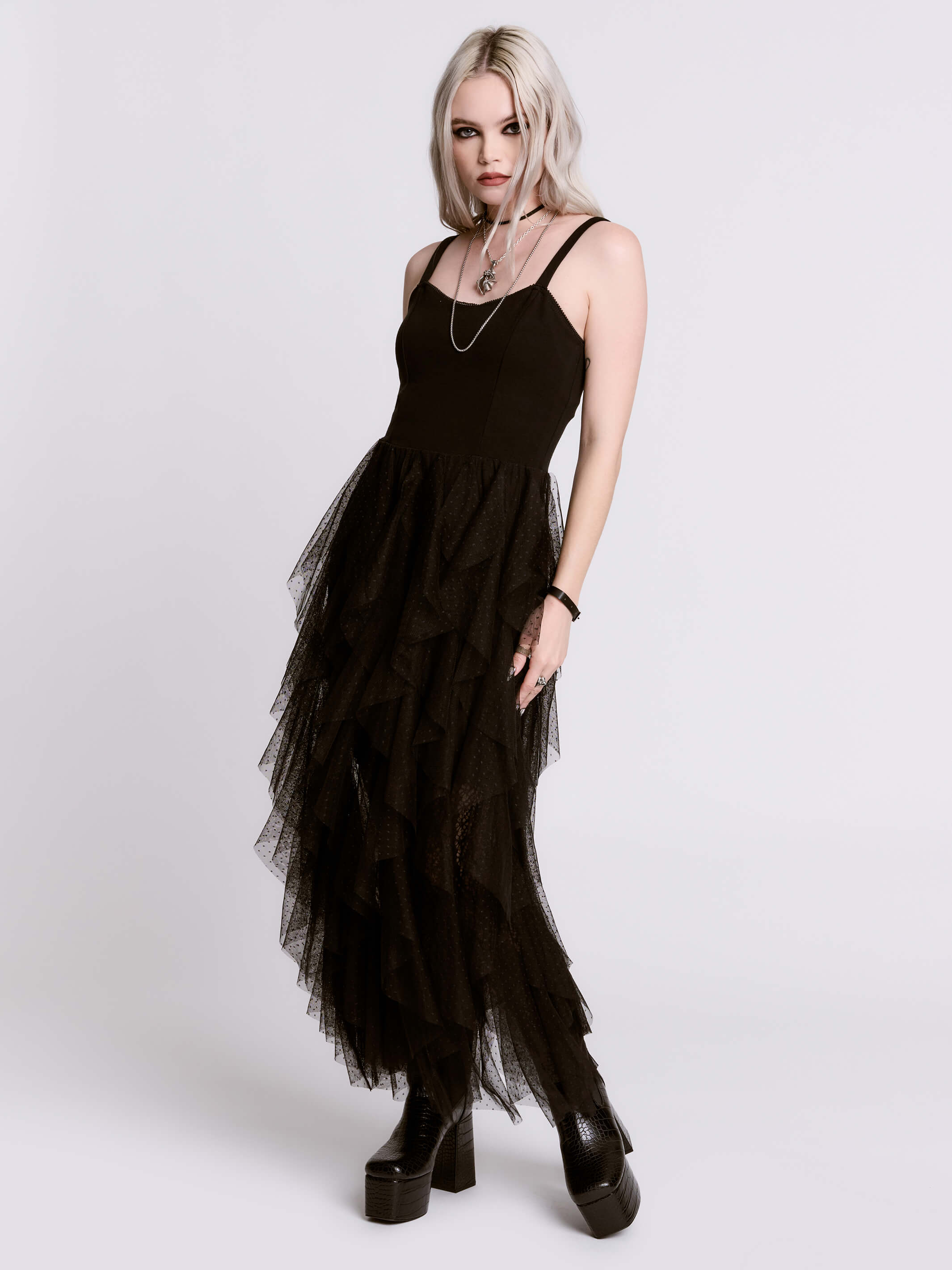 TIERED RUFFLE DRESS