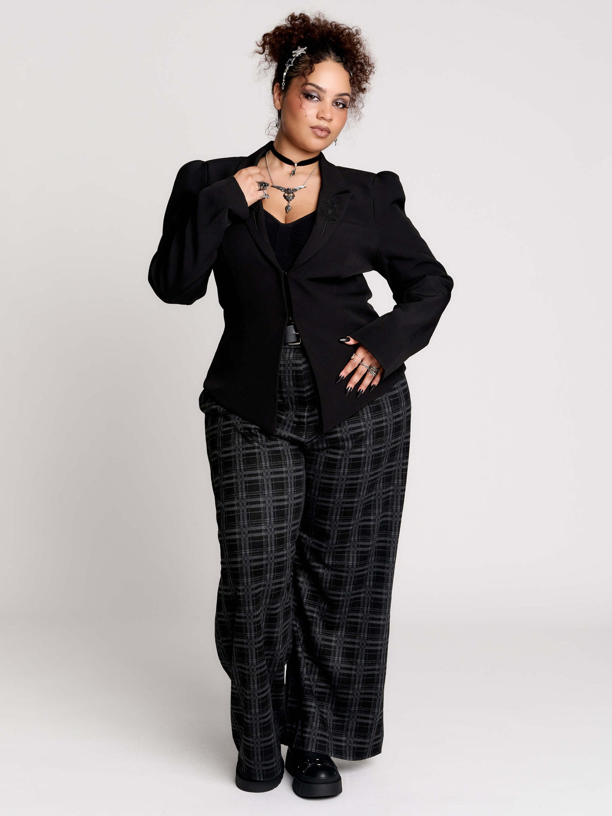a black structured blazer