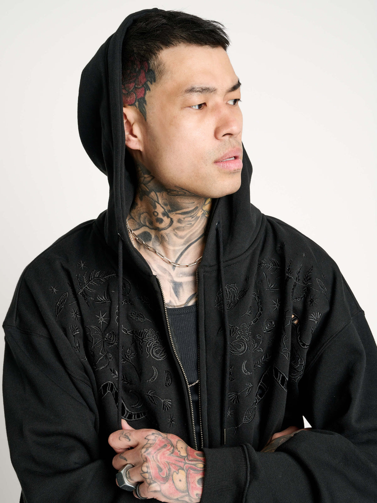 Embroidered Relics Zip Up Hoodie