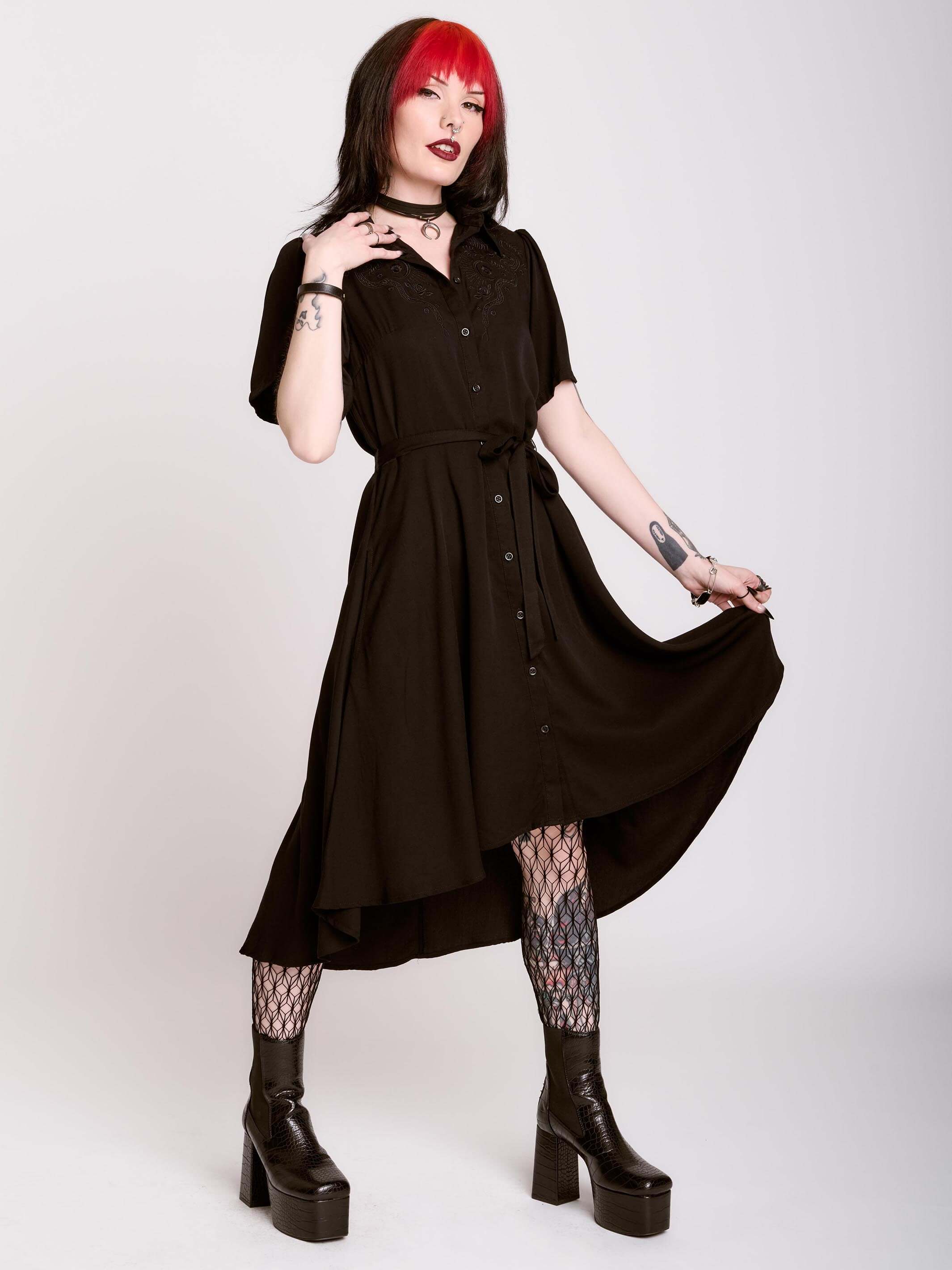 Embroidered Relics Short Sleeve Dress