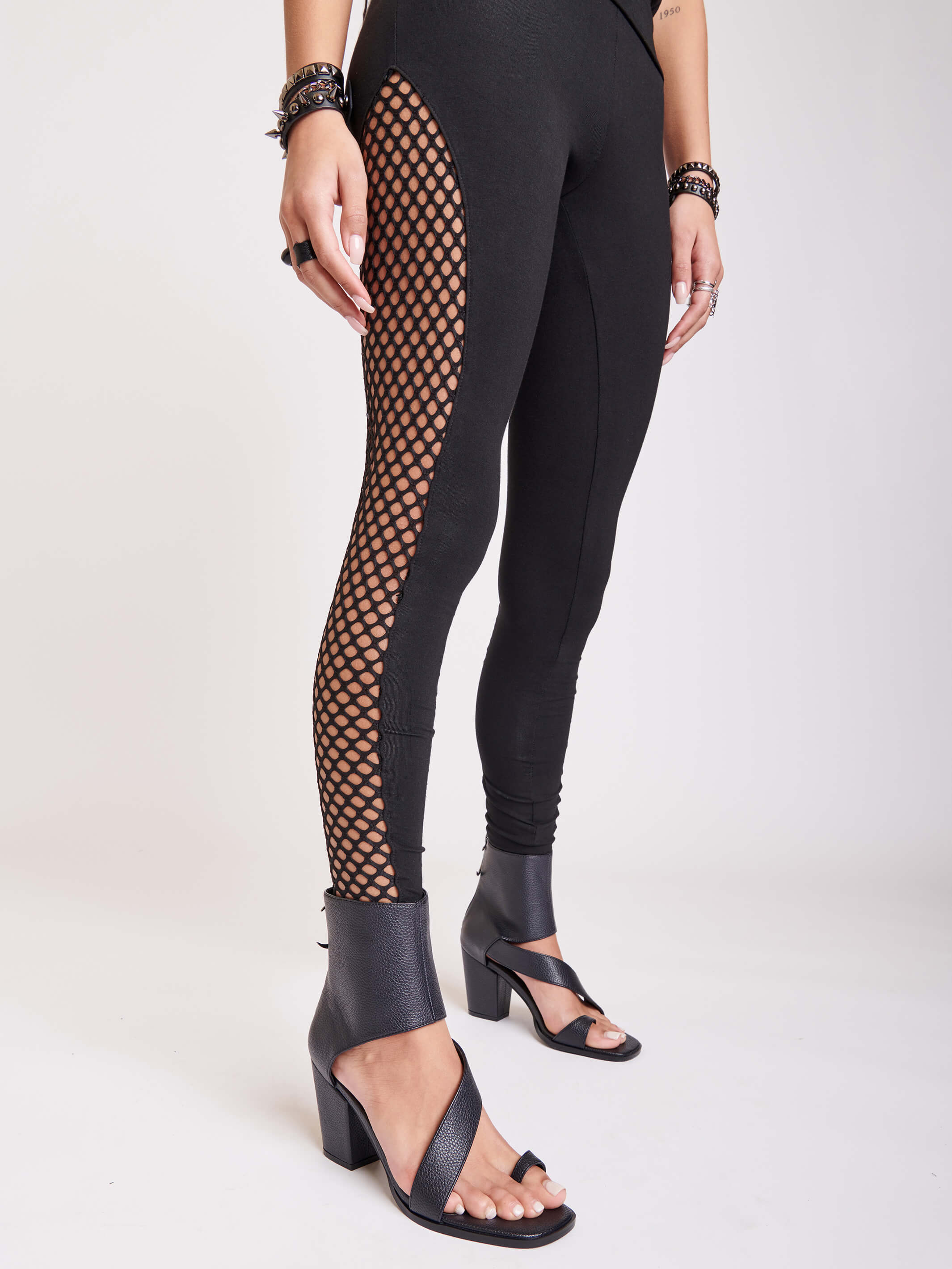 SIDE FISHNET INSET LEGGINGS