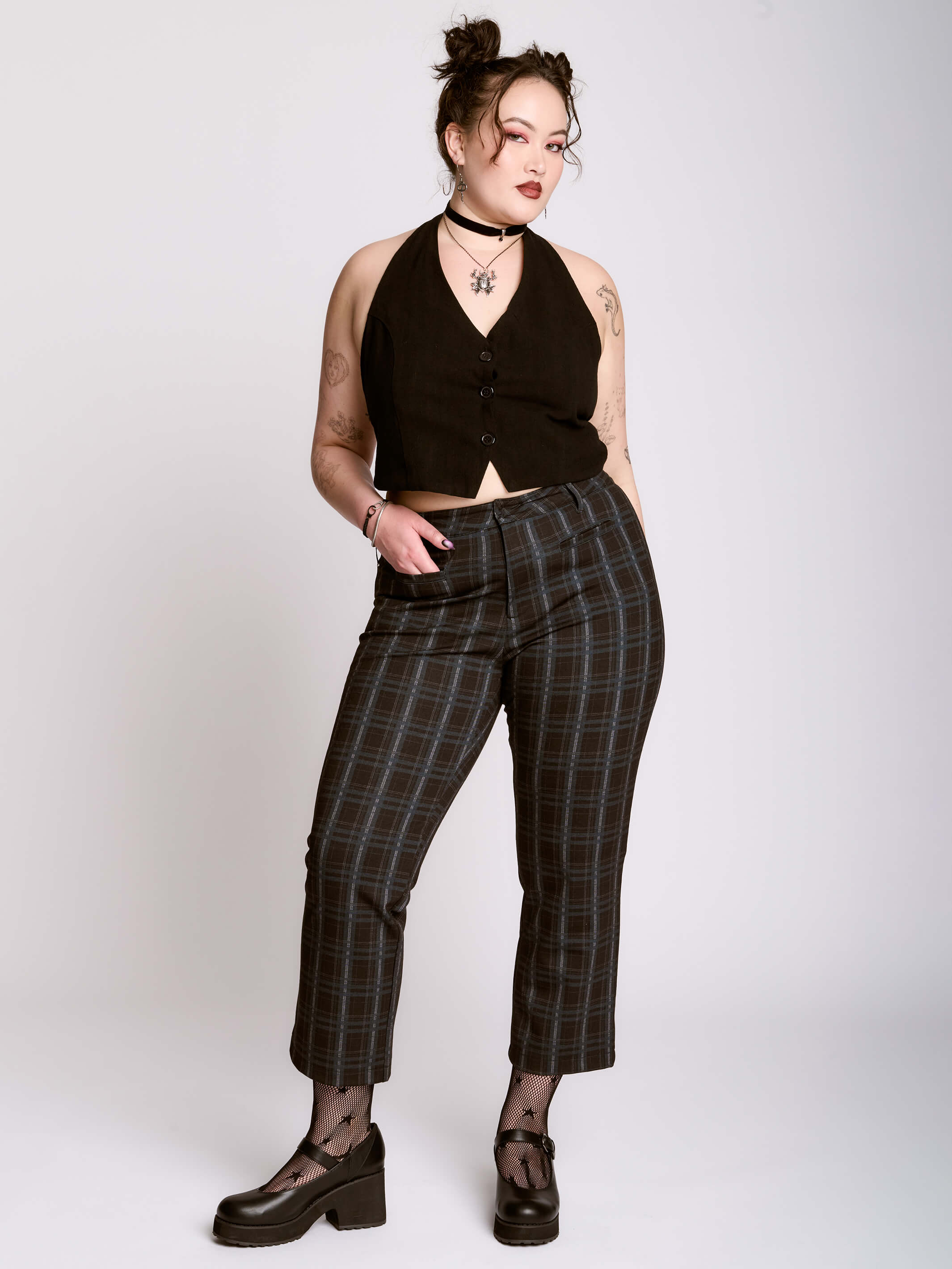 lichen plaid trouser