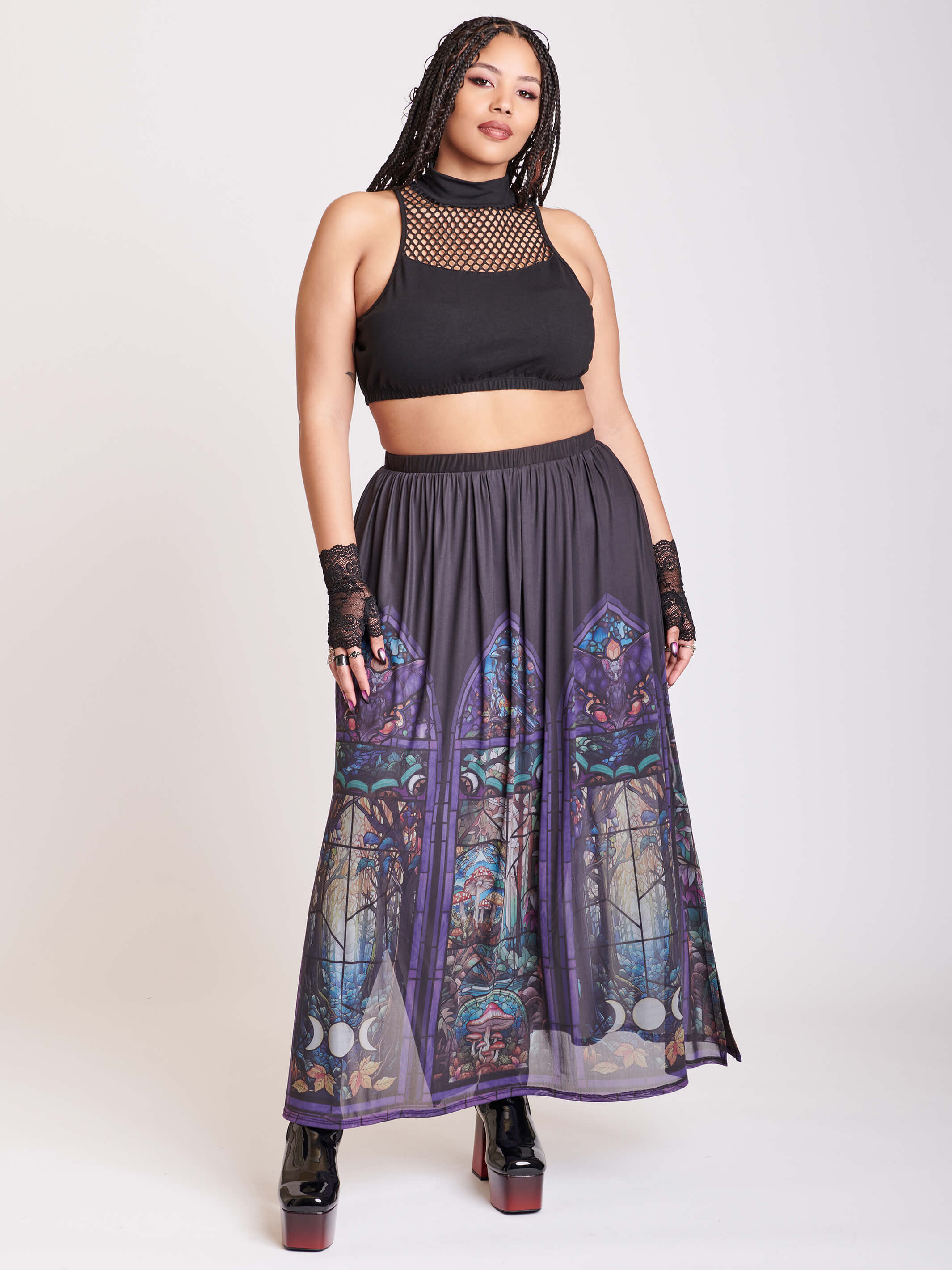 FISHNET HI NECK BRALETTE