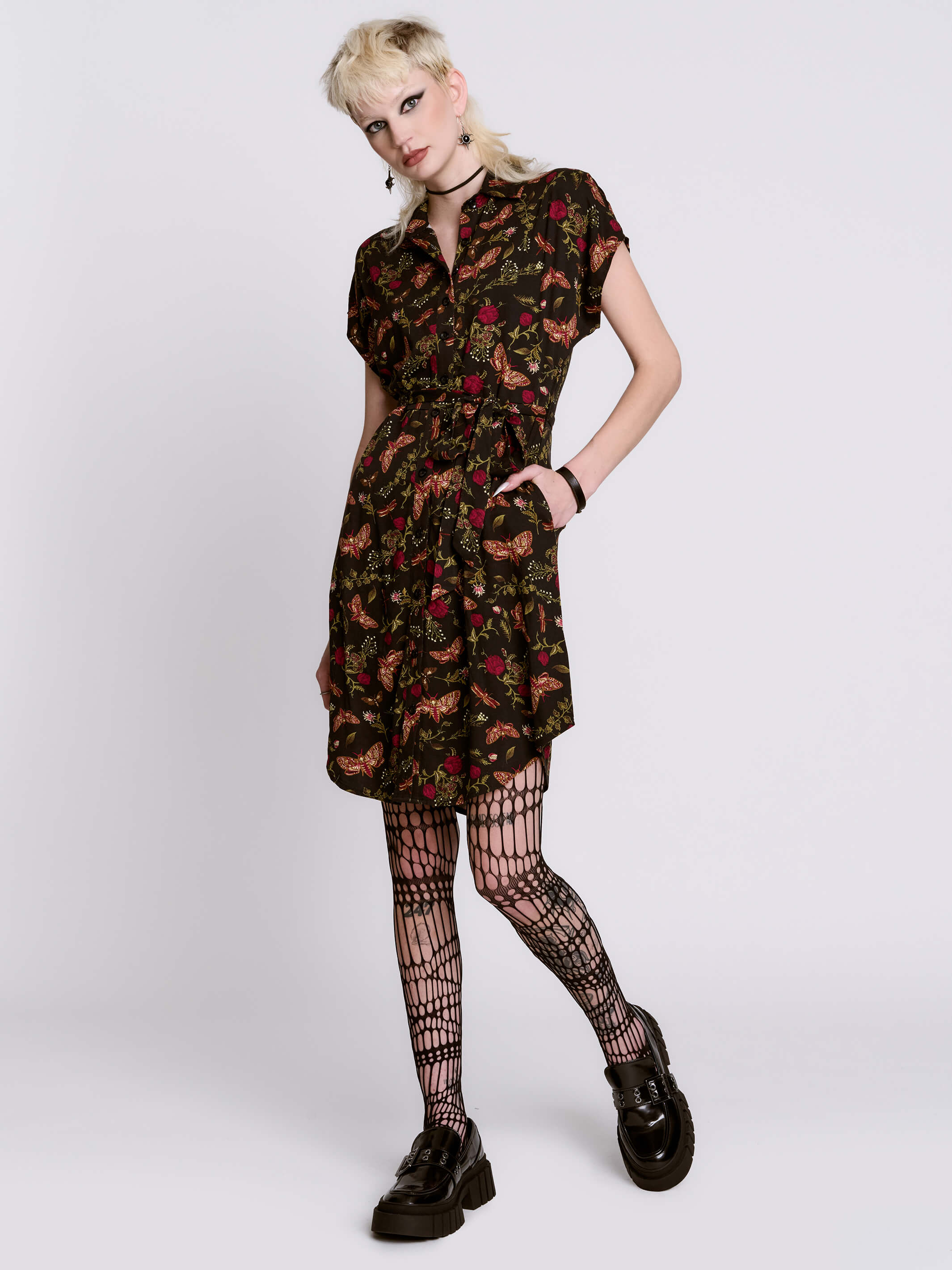 Moth to the Flame Shirt Dress