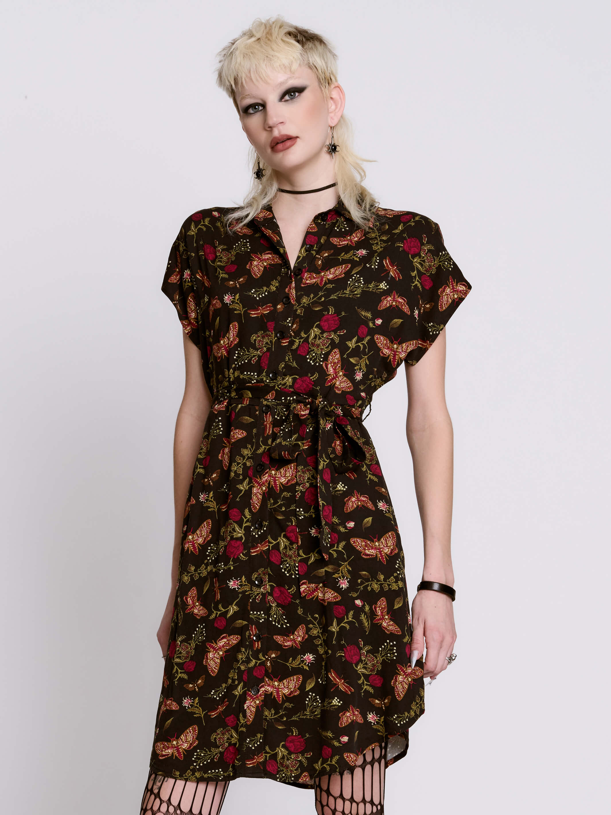Moth to the Flame Shirt Dress