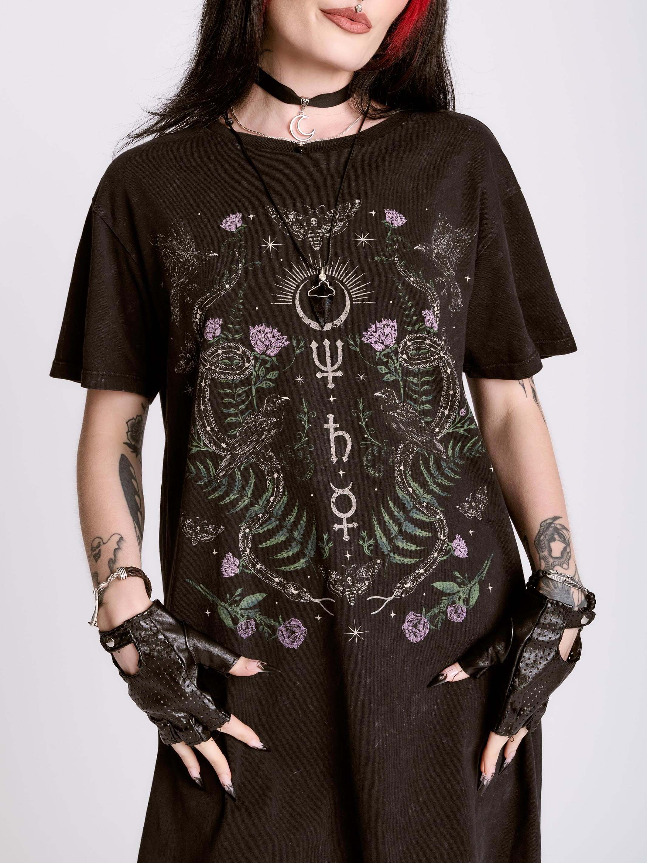 Nocturnal Garden T-shirt Dress