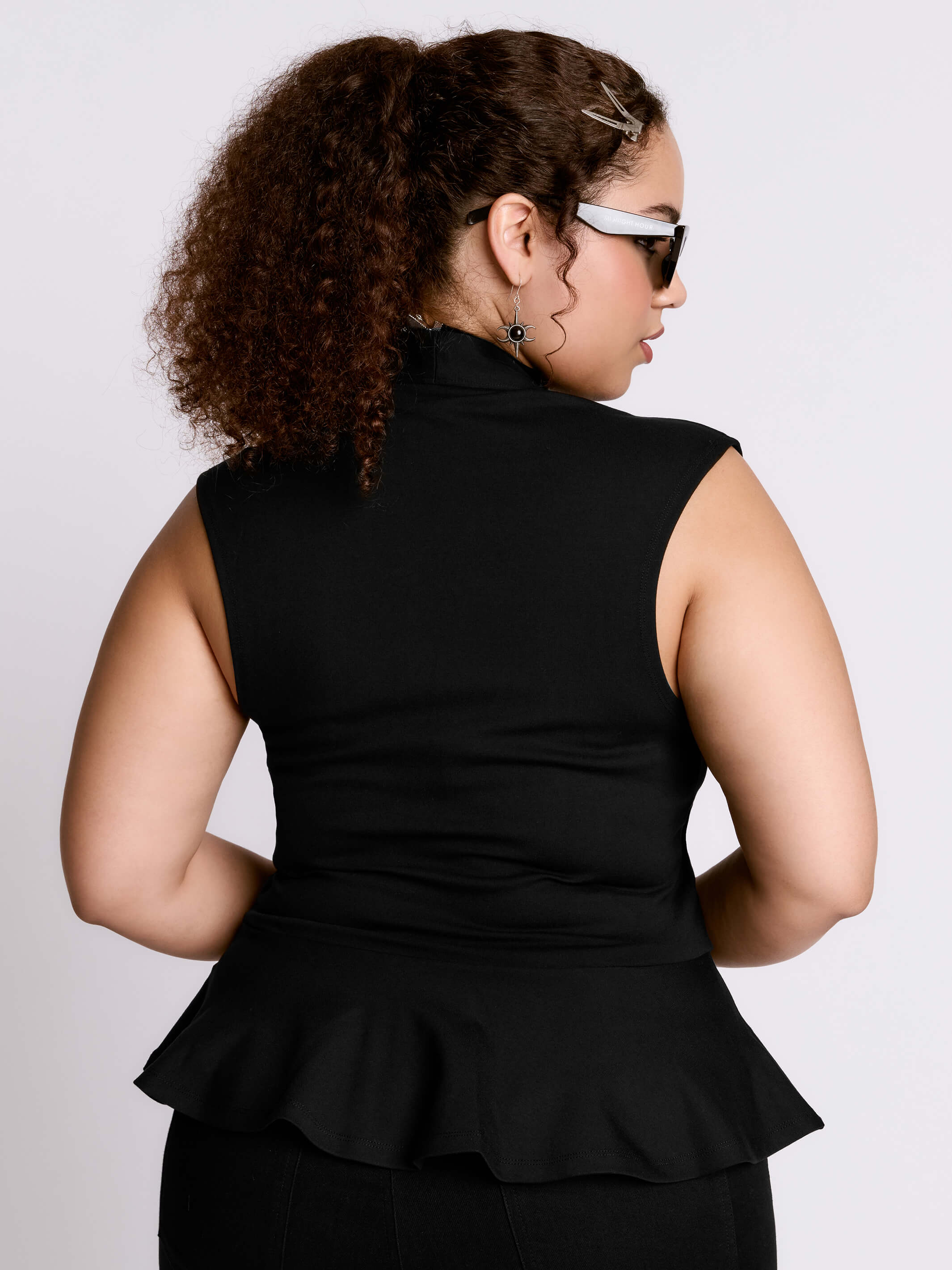 Zip Up Peplum Top