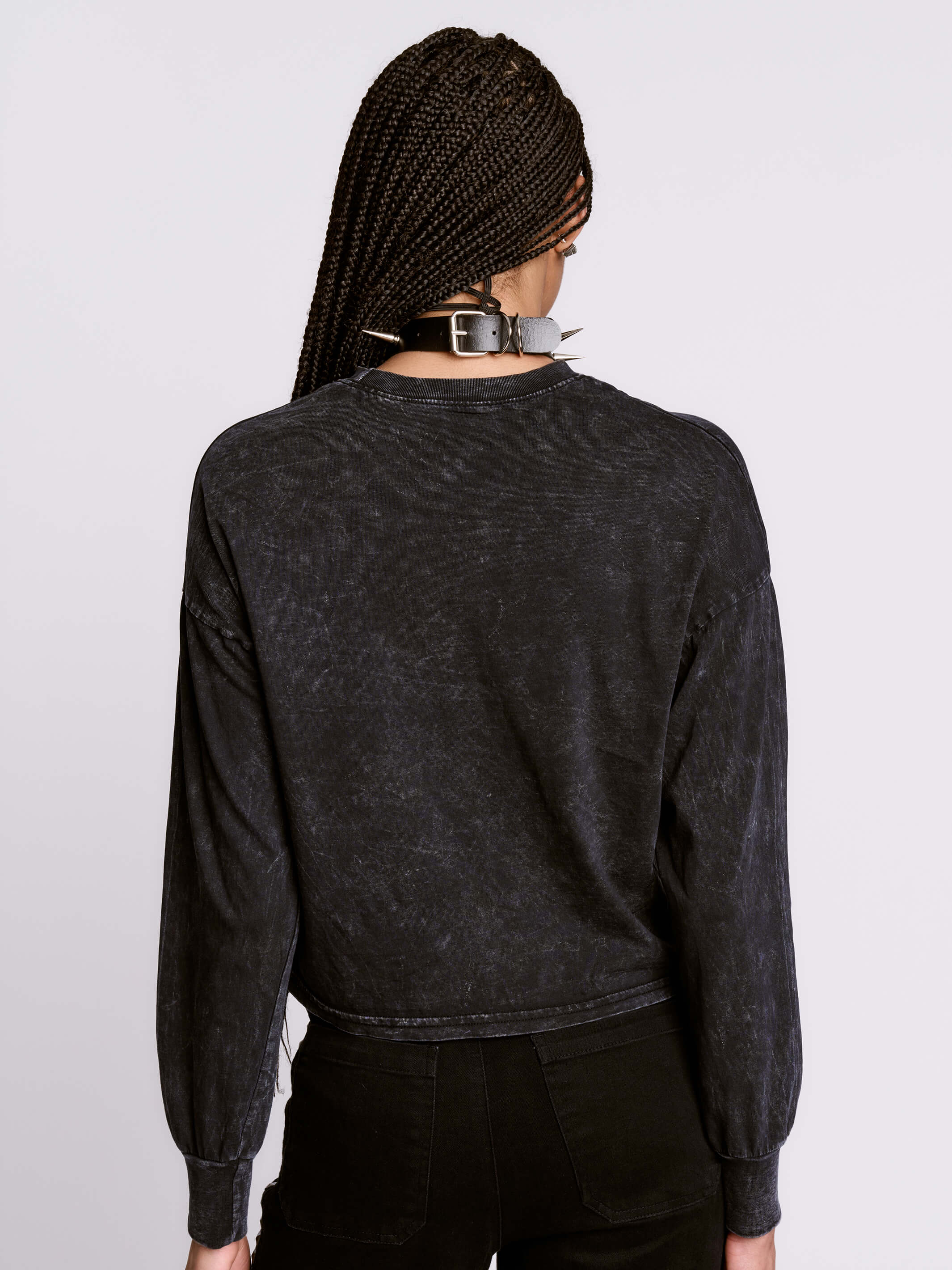 SACRED HEART CROPPED TOP MINERAL WASH