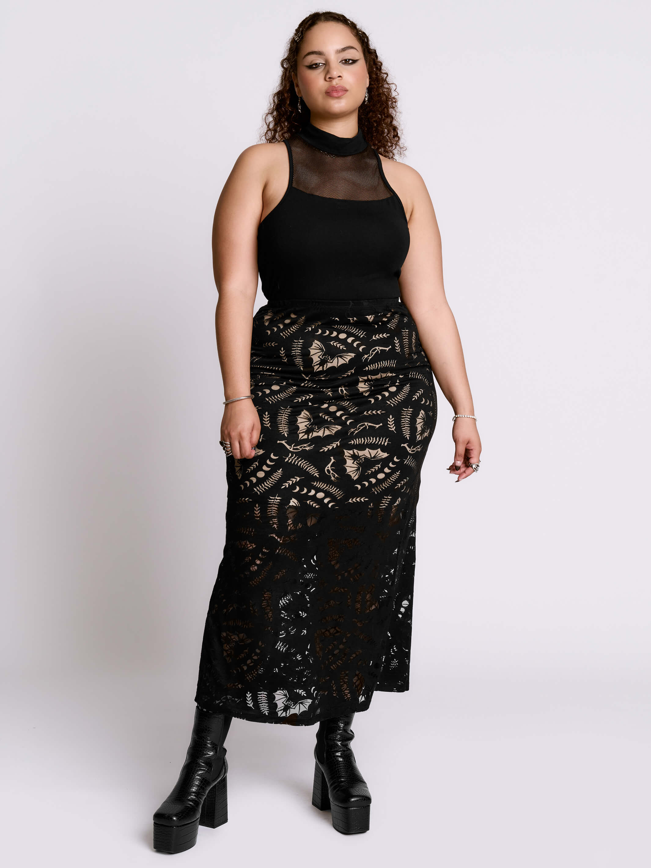Scorned Bats Midi Skirt