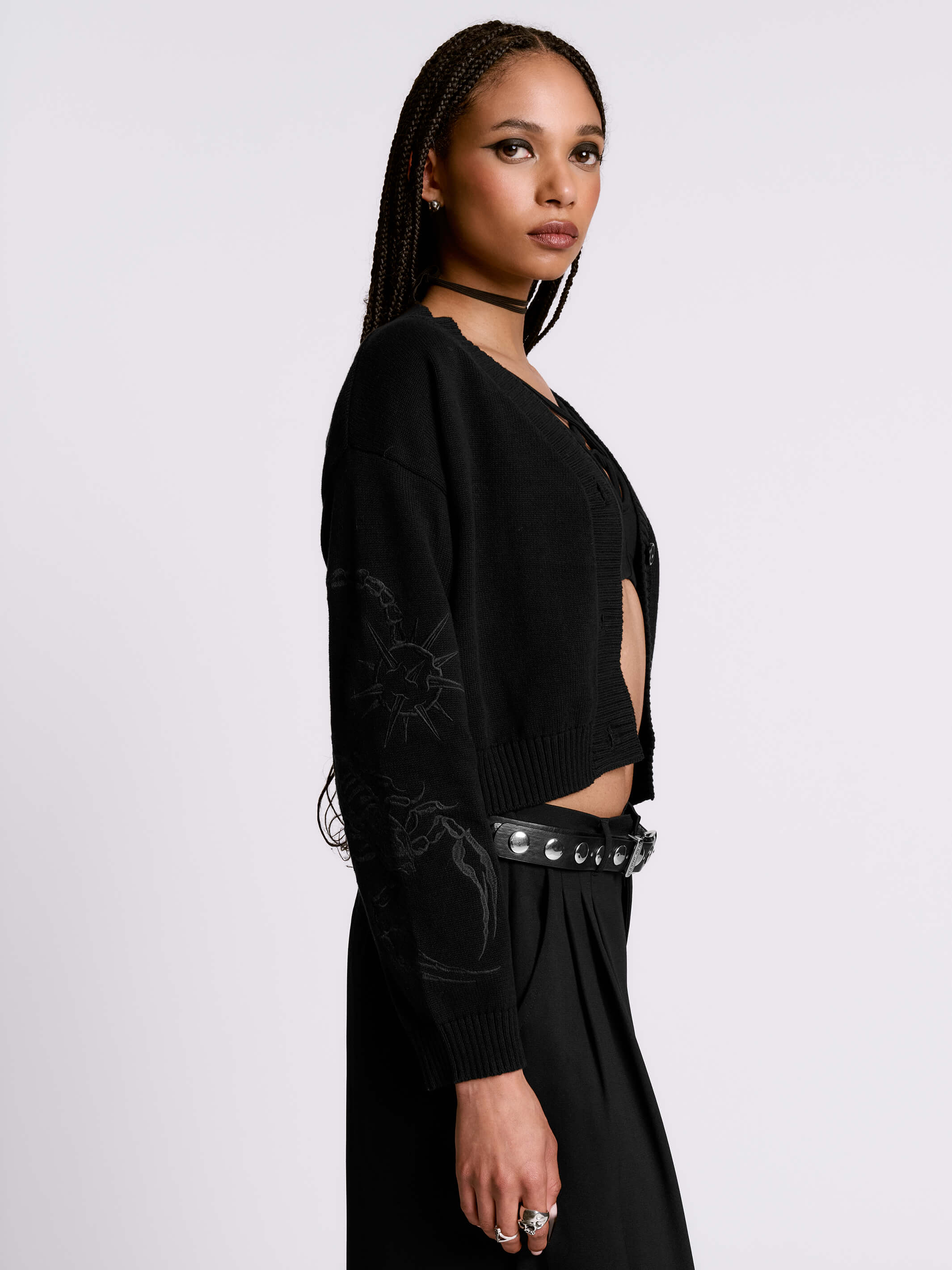 Scorpion Cropped Cardigan
