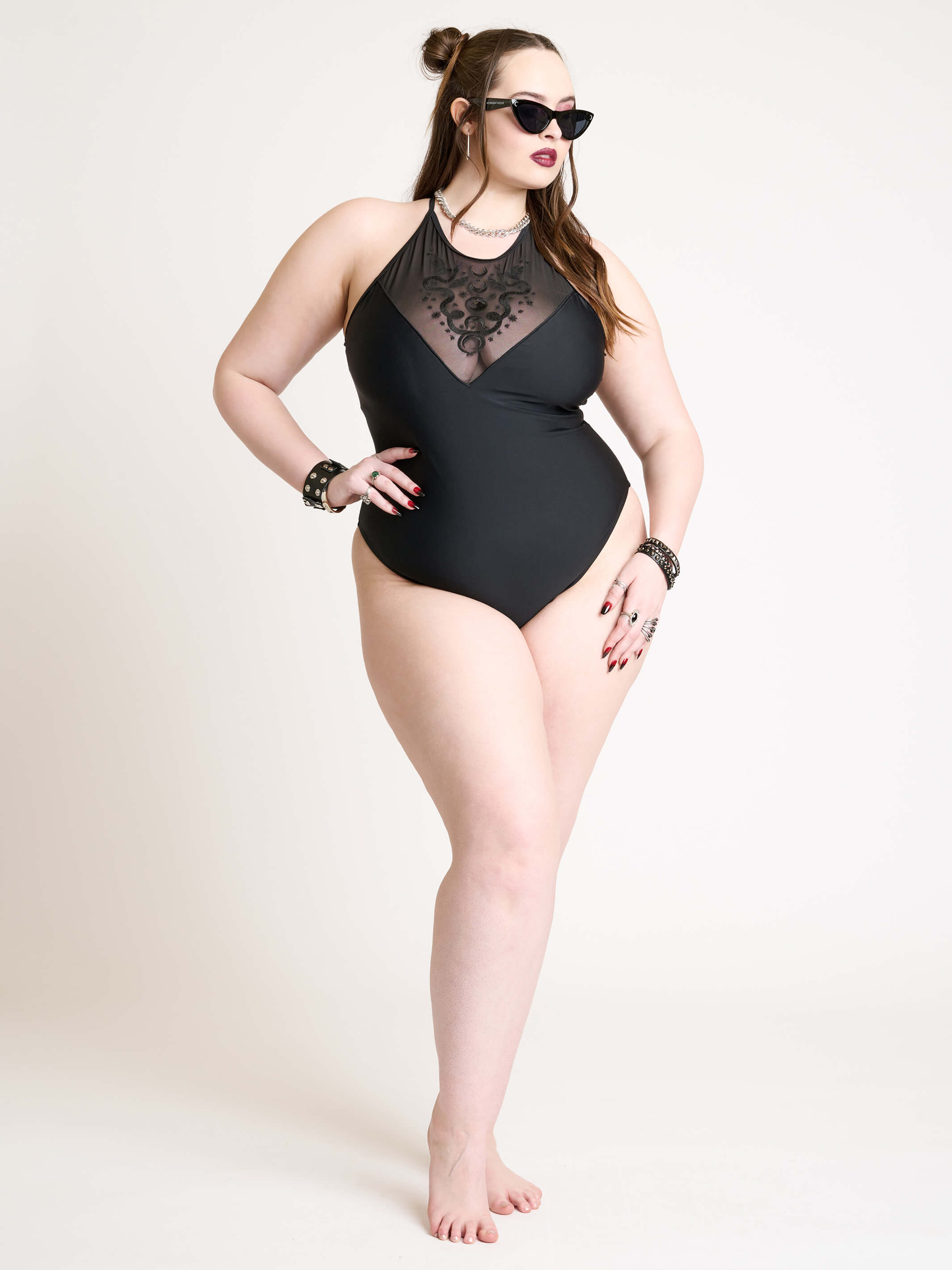 EMBROIDERED SNAKE SWIMSUIT
