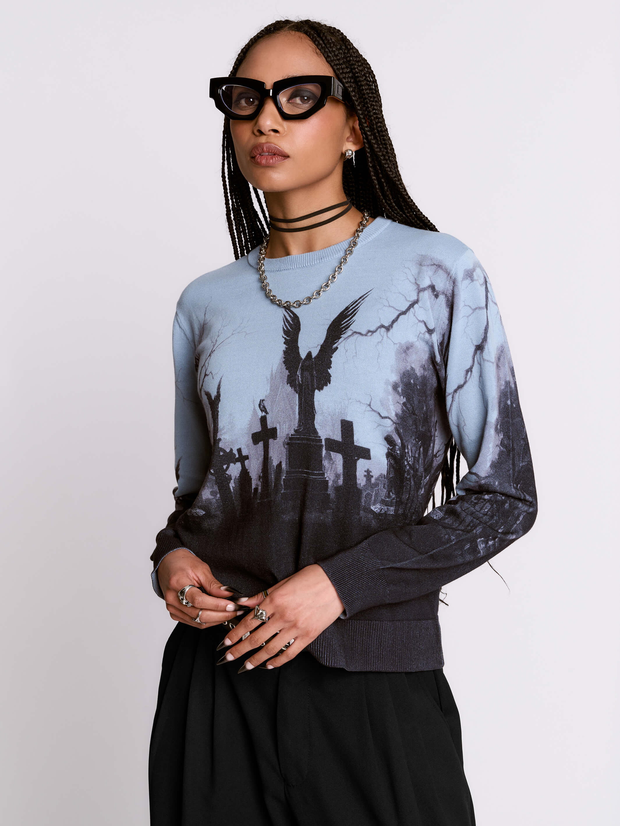 Spooky Cemetery Sweater