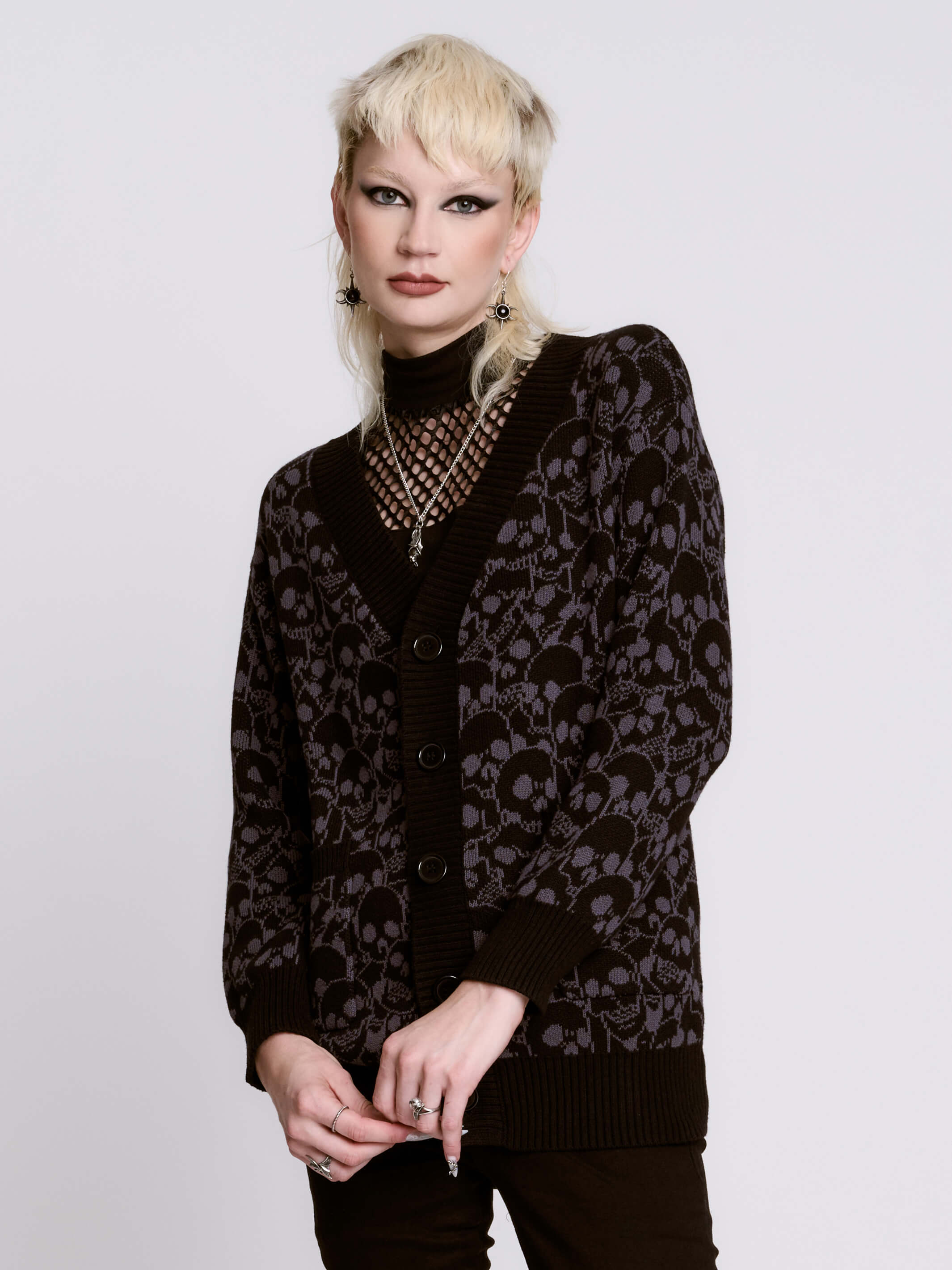 Stacked Skull Cardigan