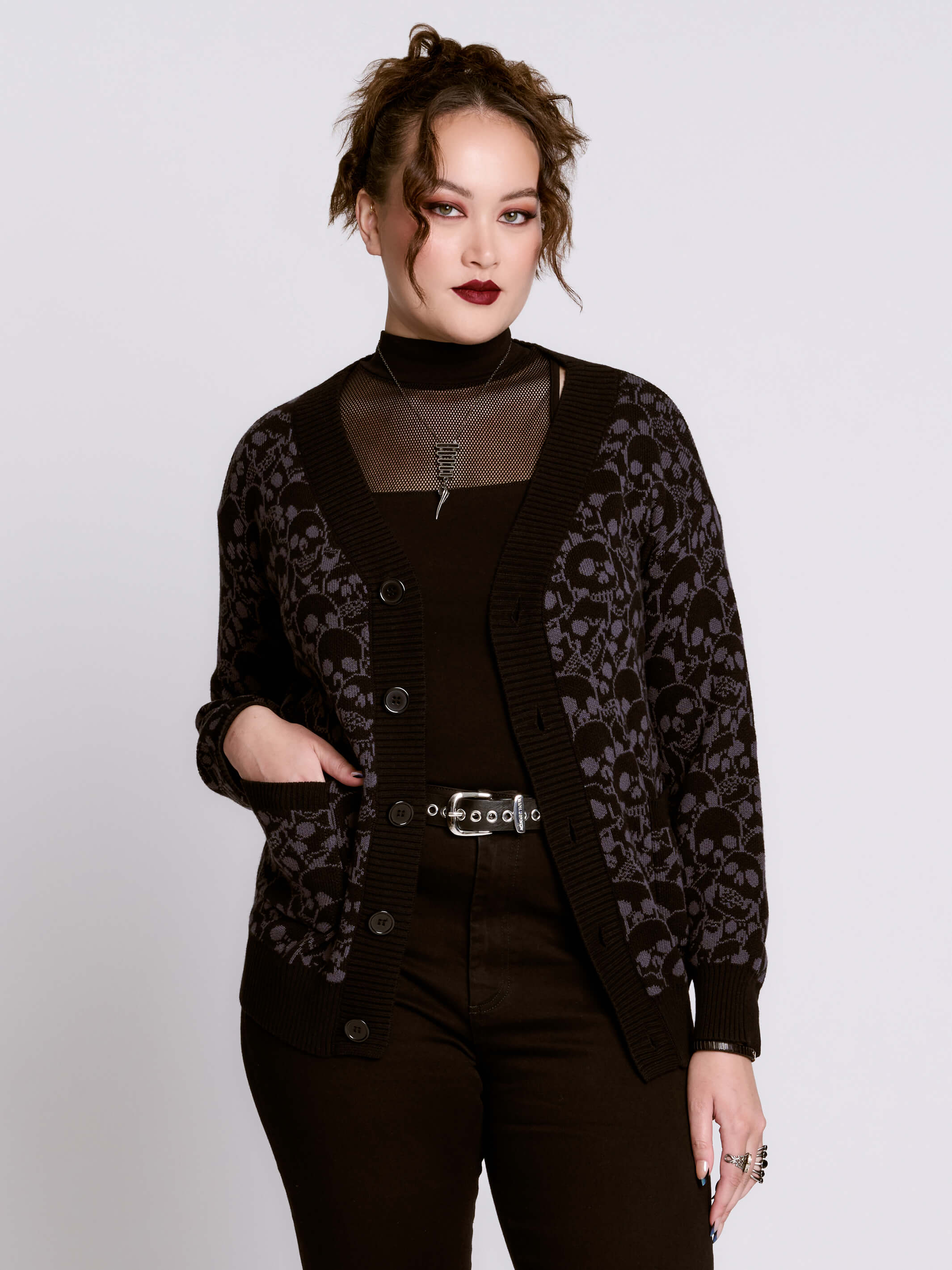 Stacked Skull Cardigan