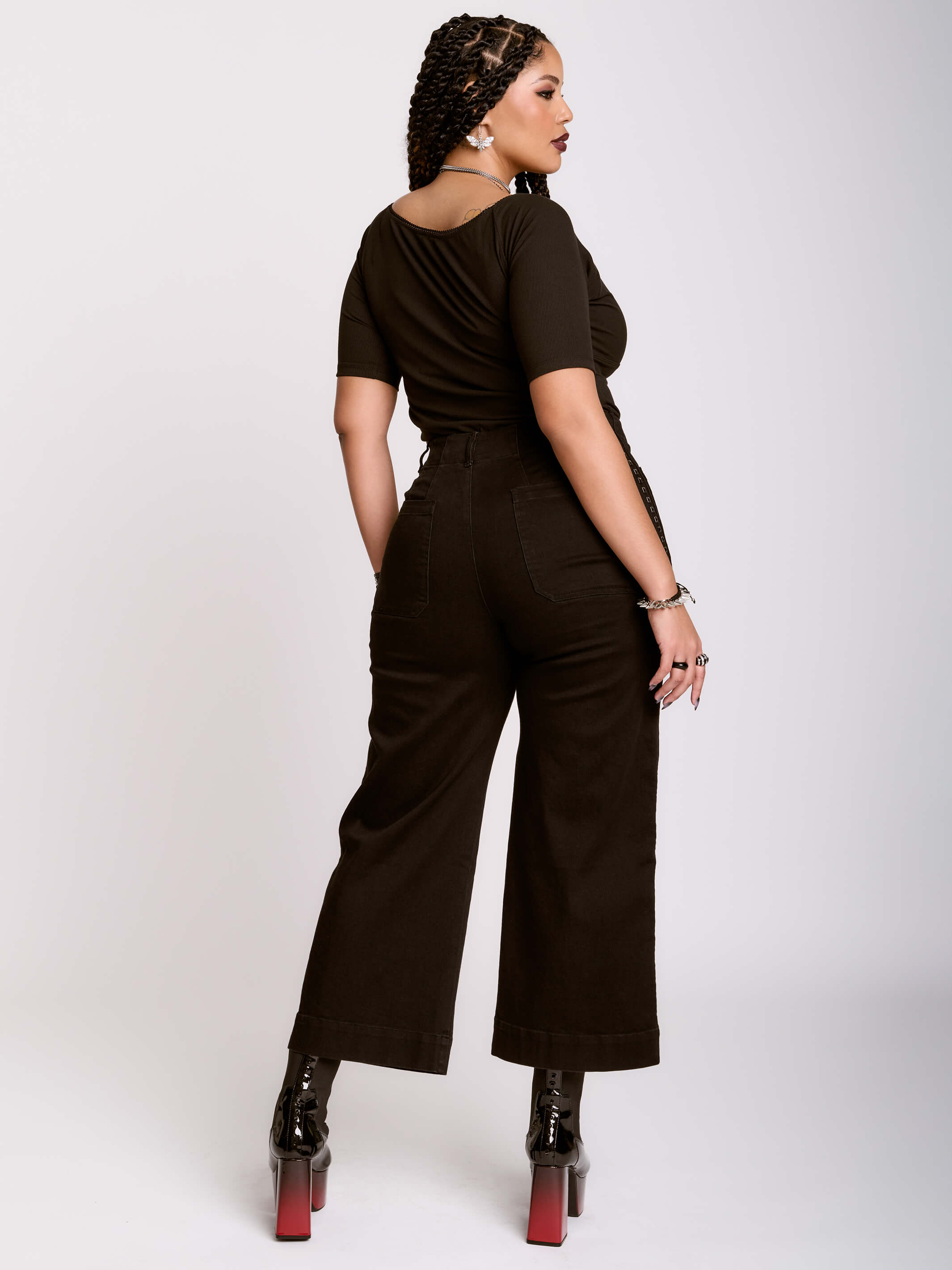 Studded Wide Leg Jeans