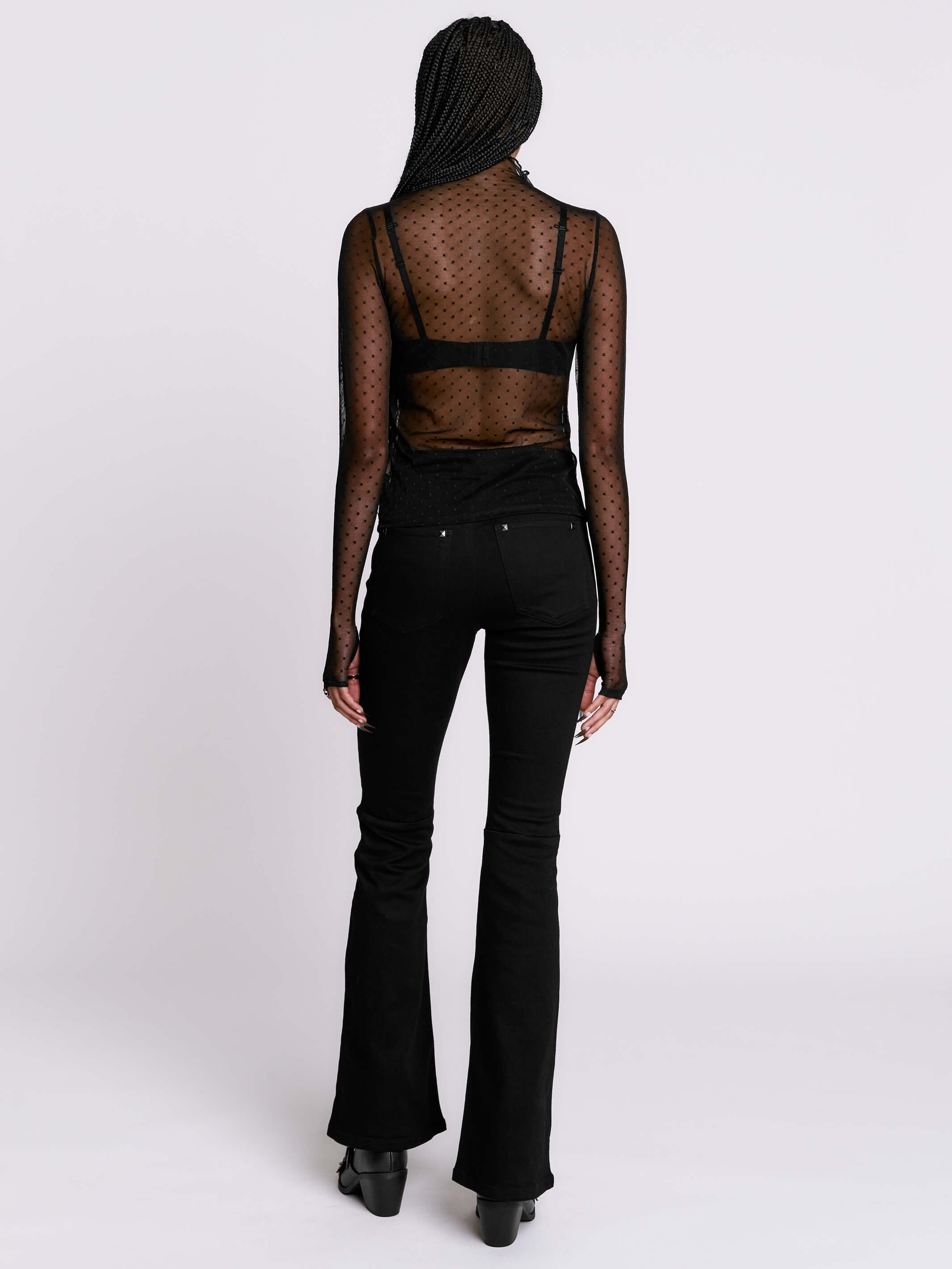 Swiss Dot Mesh Top