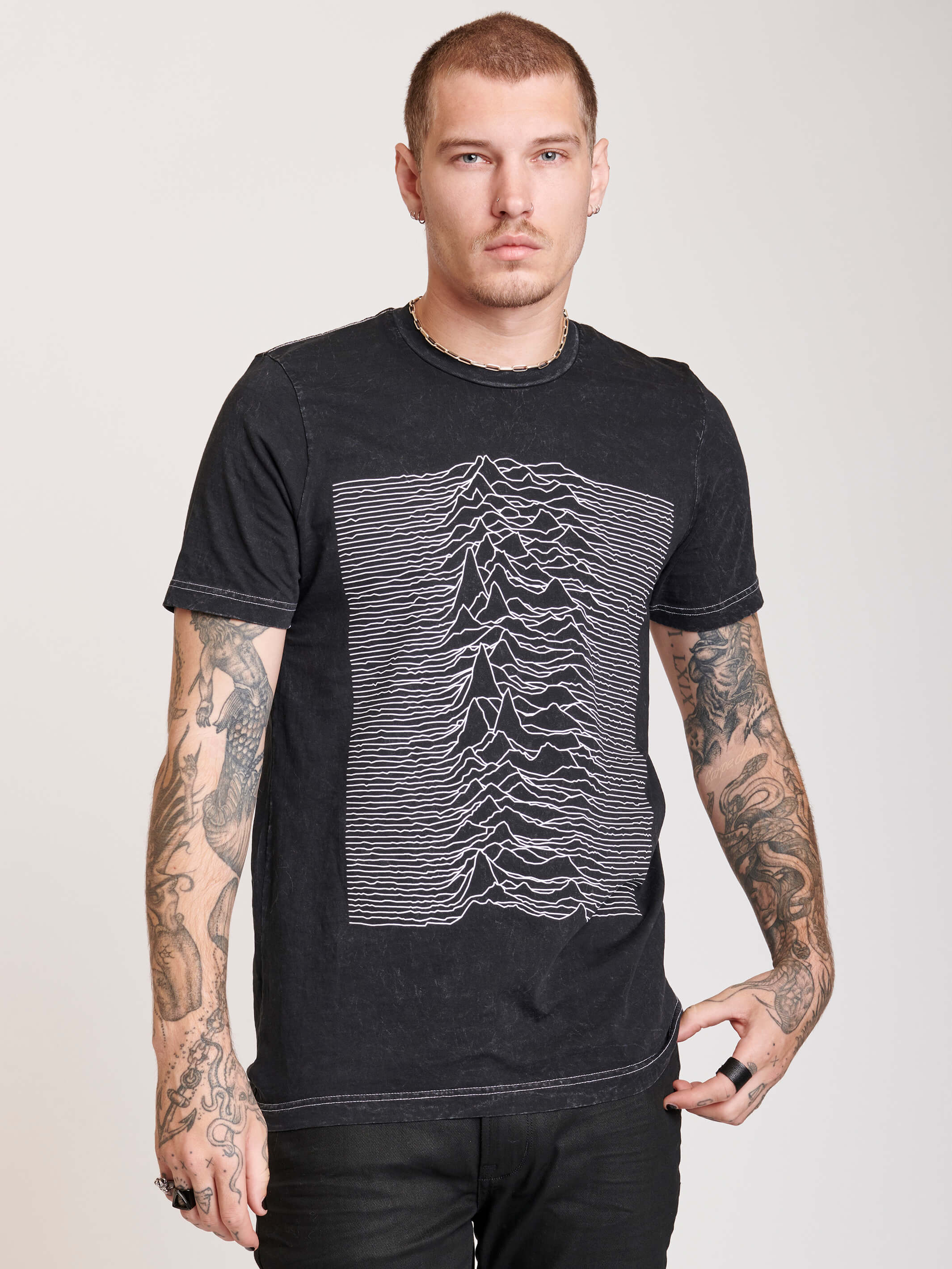 mineral wash t-shirt with front joy division art