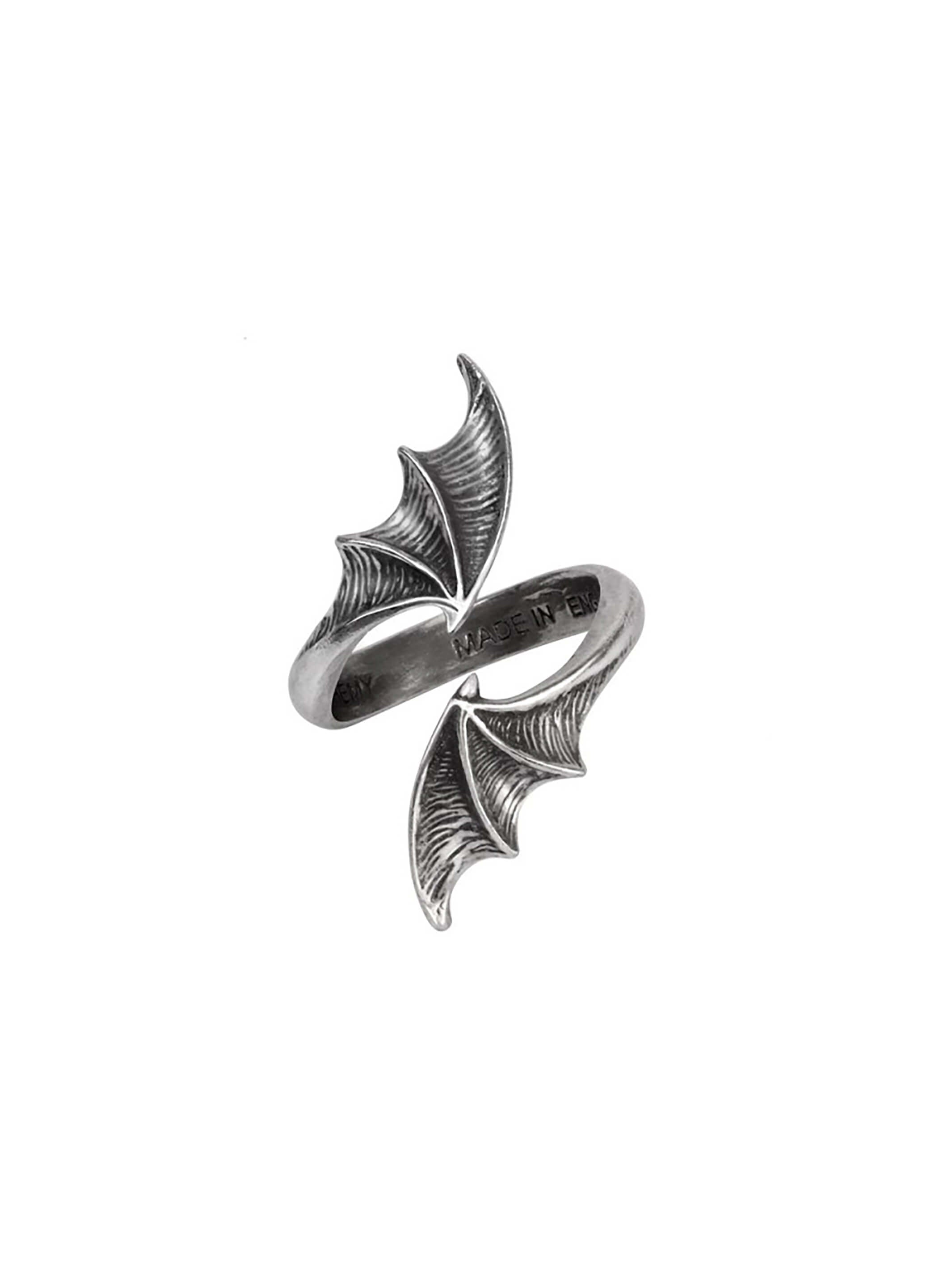 wrap bat wing silver ring