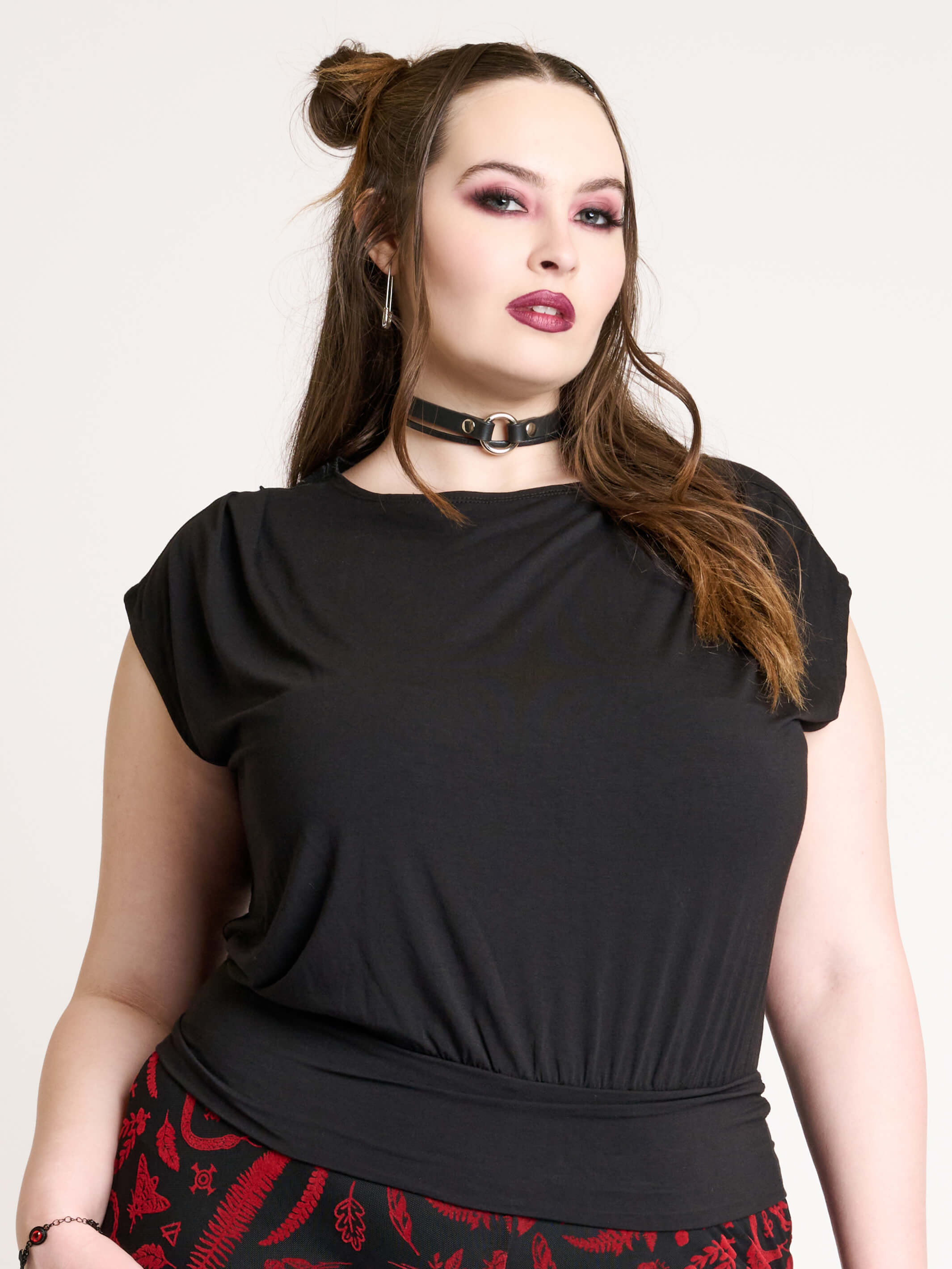 Deathmoth Embroidered Blouson Top