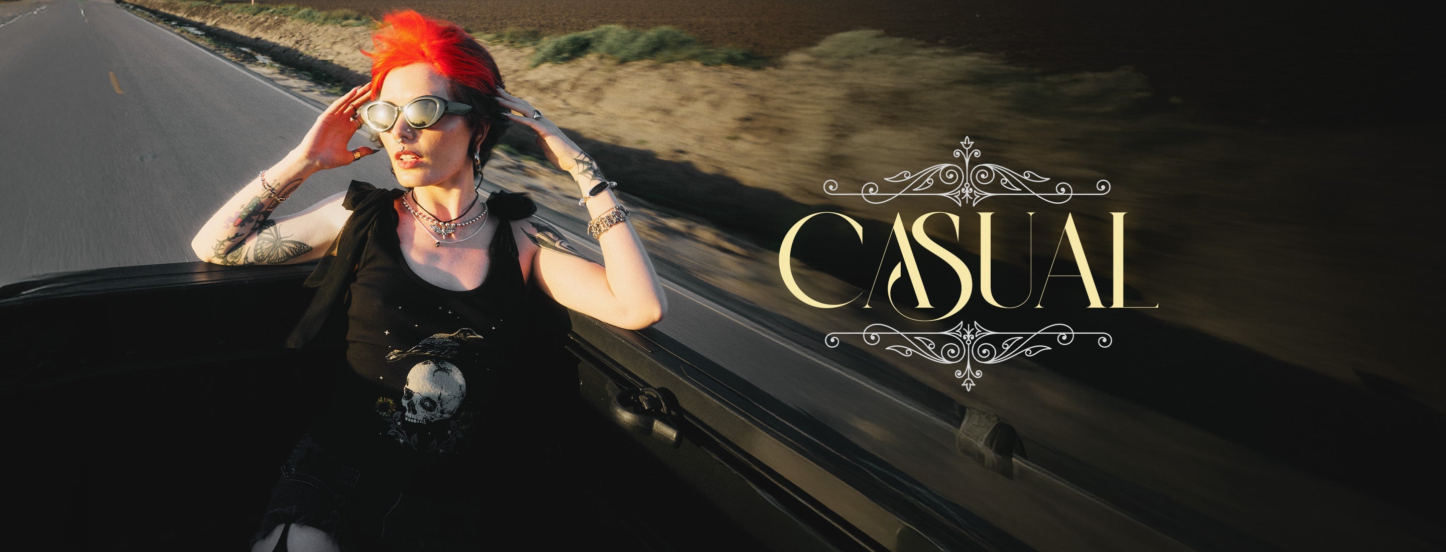 Woman wearing Casual Goth style by Midnight Hour