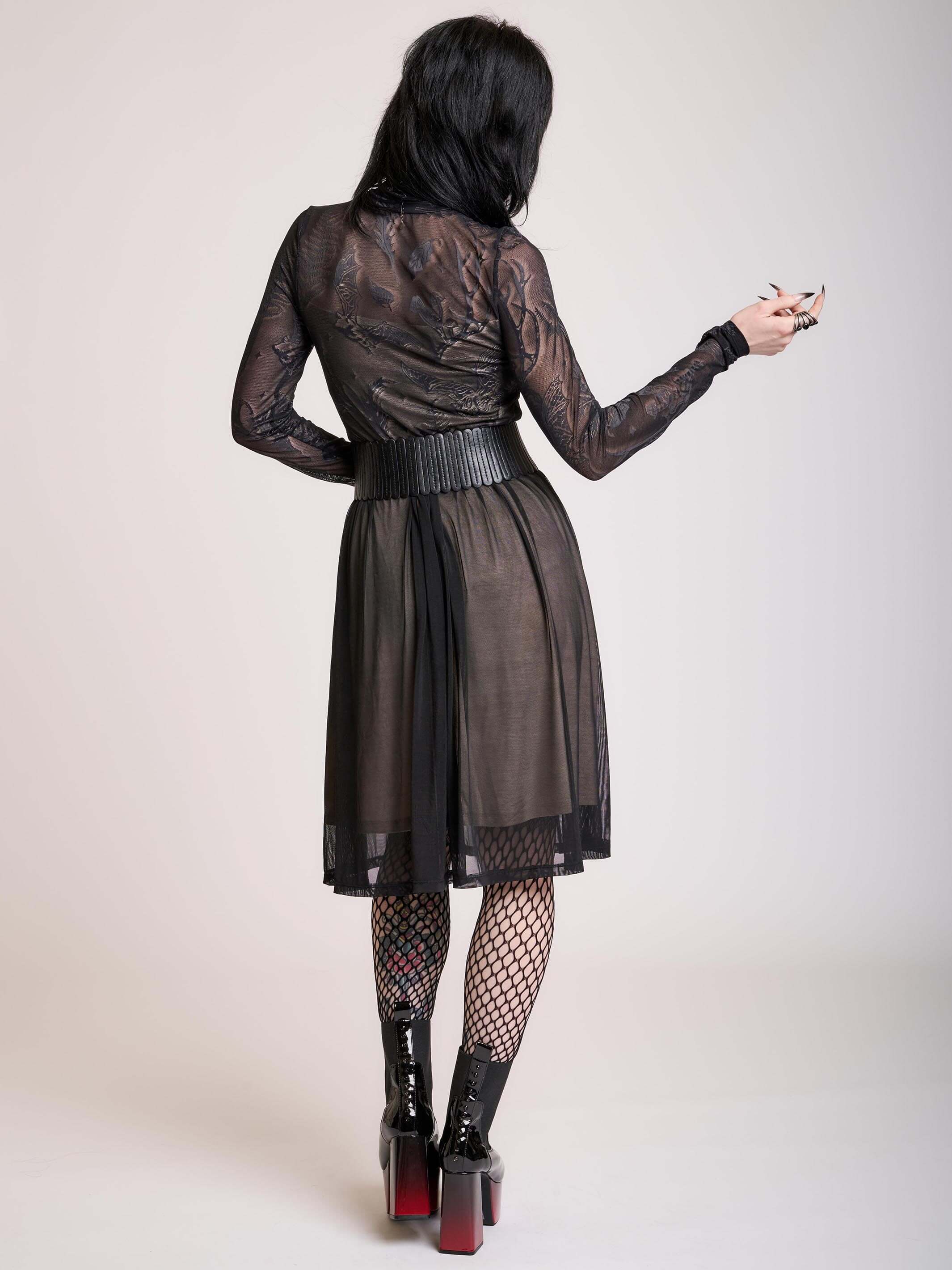 Bat mesh lace dress