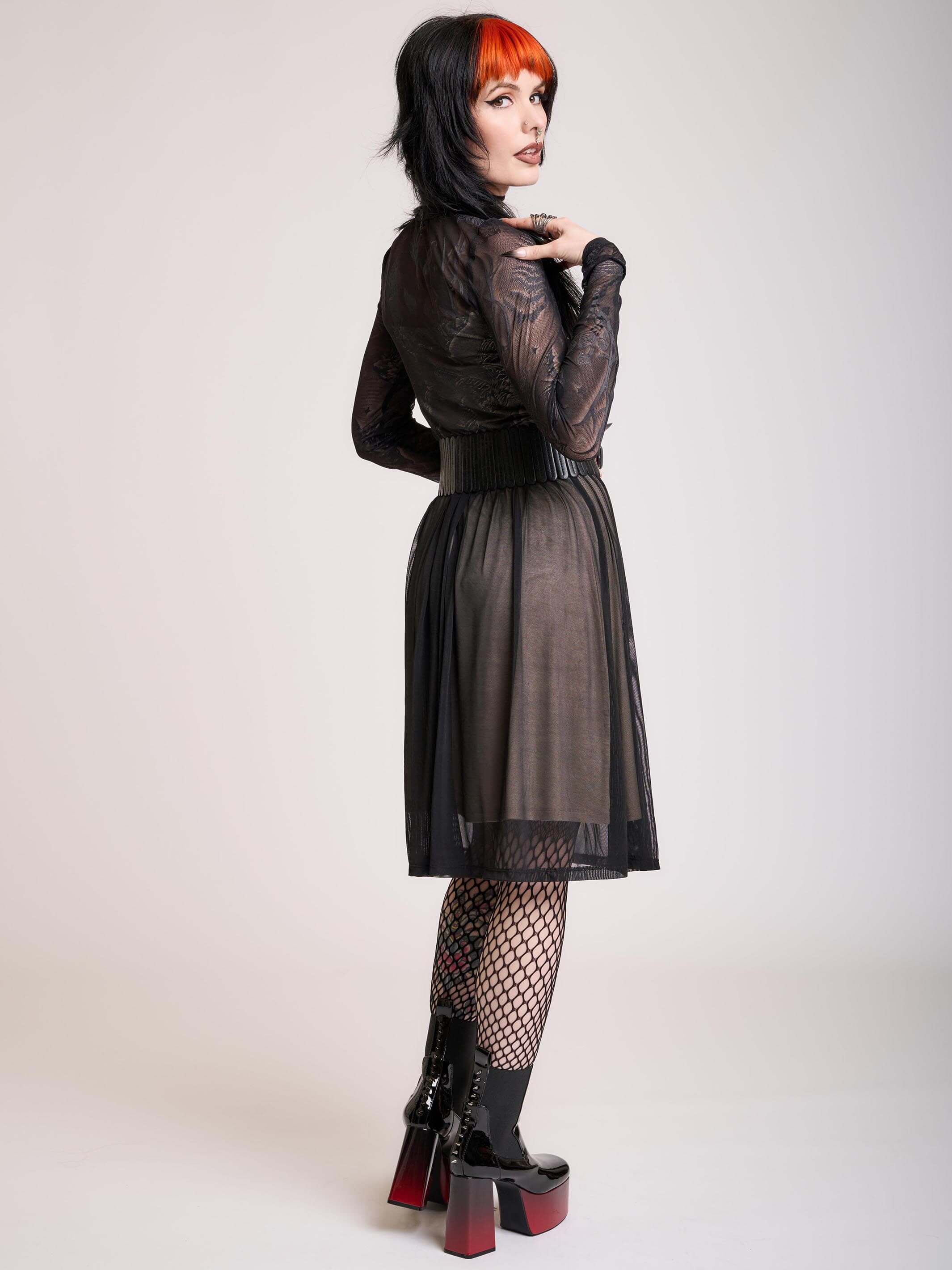 Bat mesh lace dress