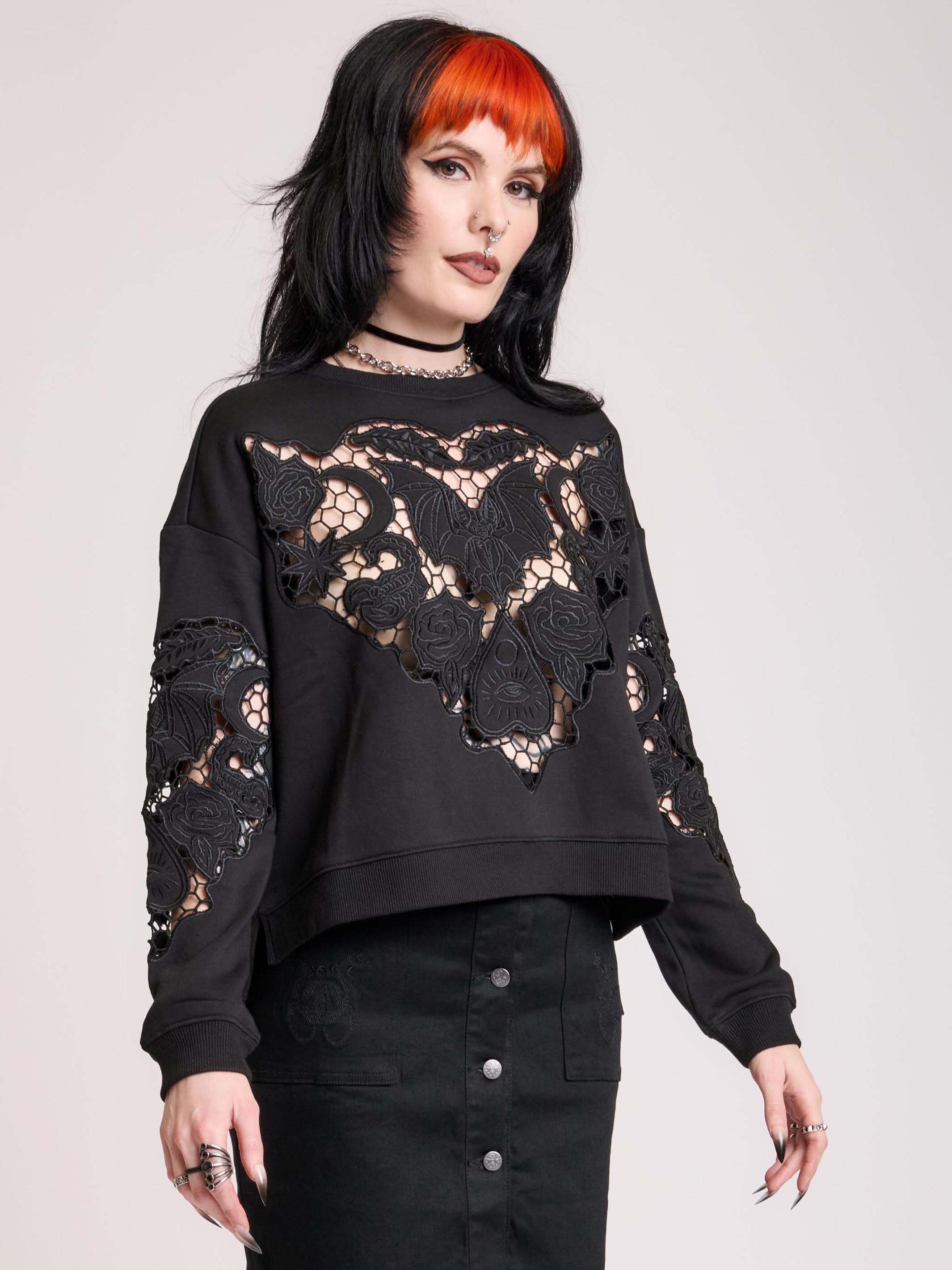 Bat Doily Sweatshirt