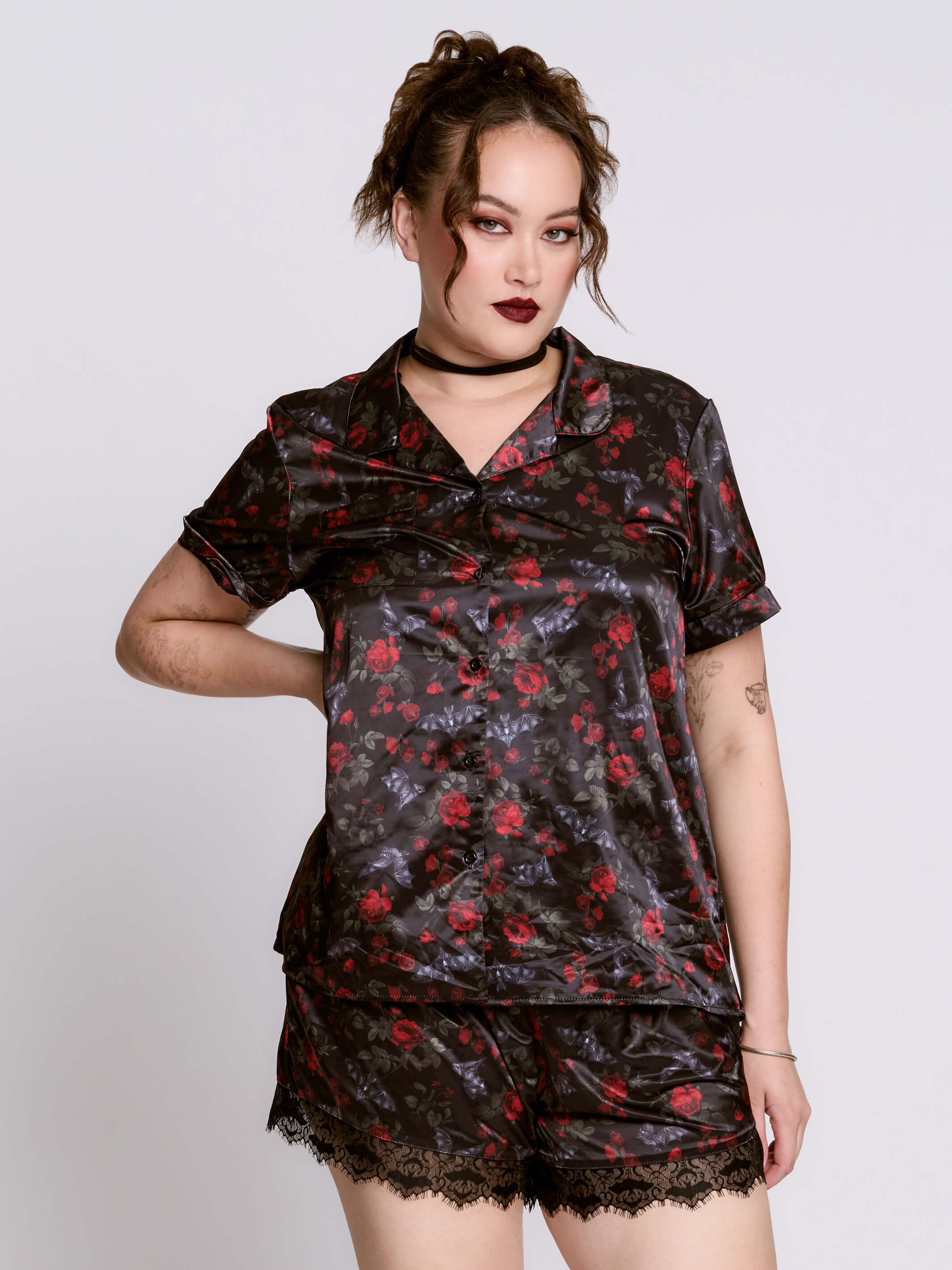 BAT'S ROOST SATIN PJ SET