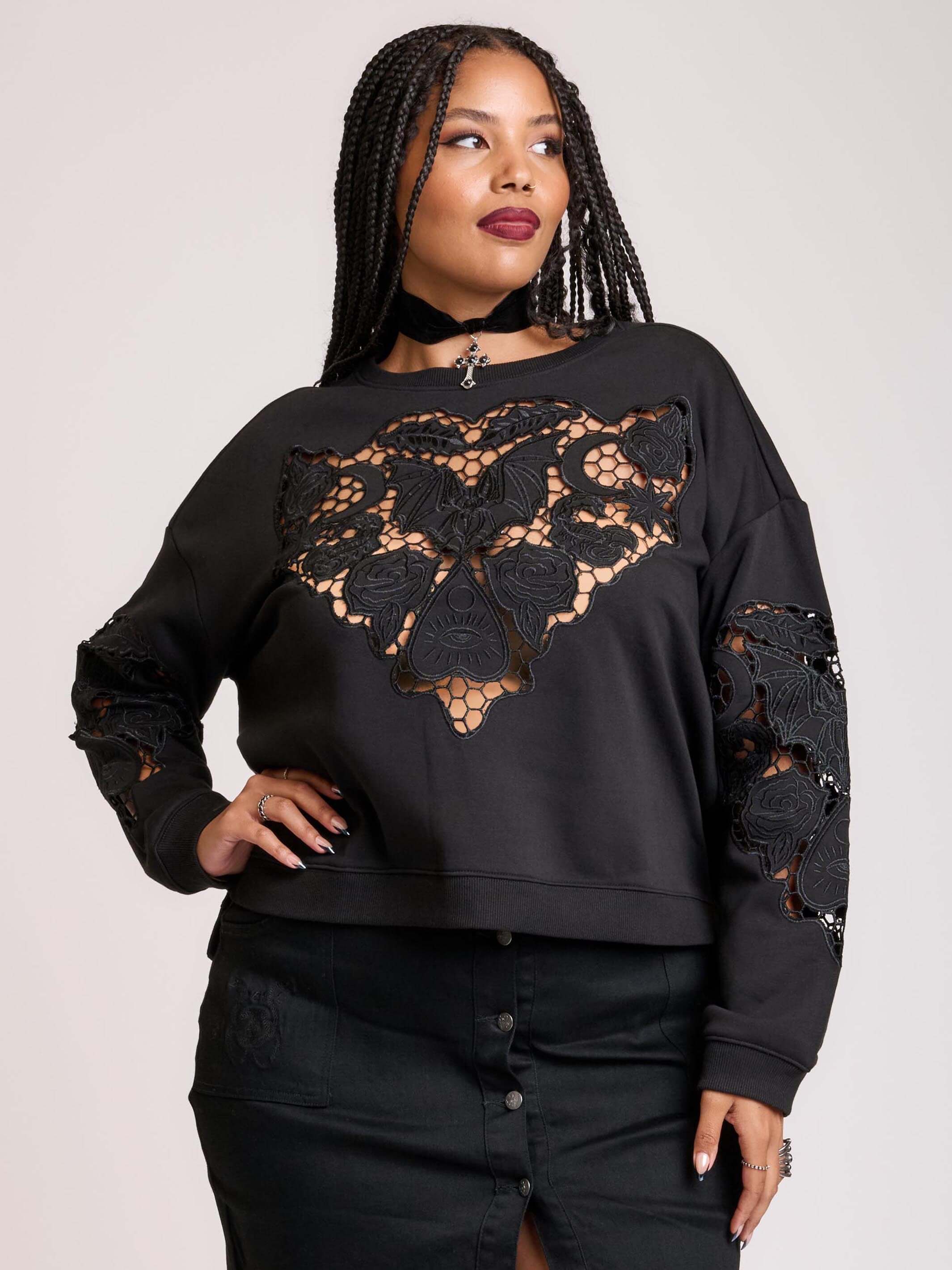 Bat Doily Sweatshirt