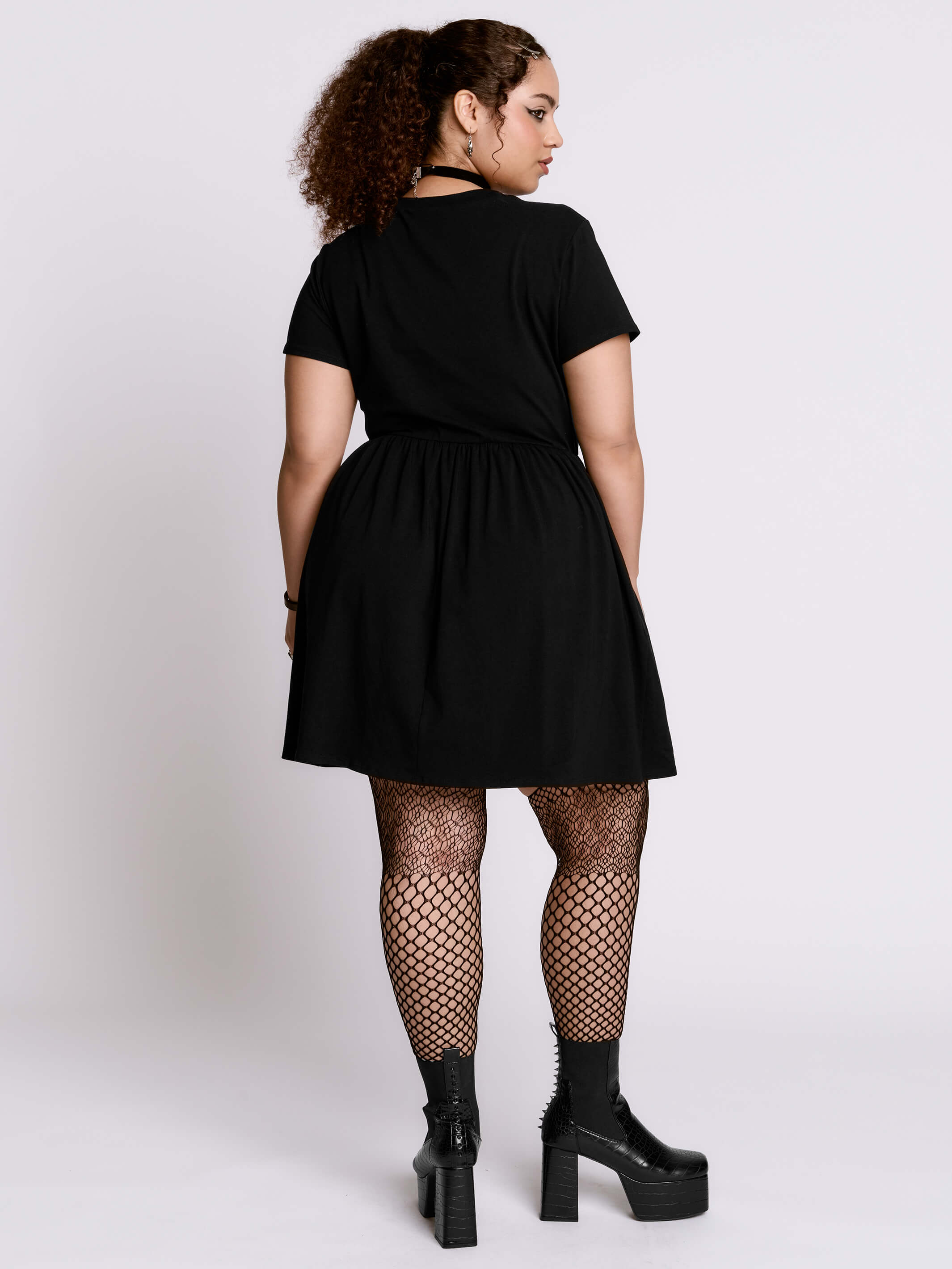 Embroidered Bats Babydoll Dress