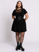 Embroidered Bats Babydoll Dress