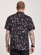 botanical print on camp shirt