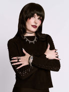 BLACK BRAIDED SWEATER