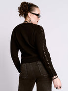 BLACK BRAIDED SWEATER
