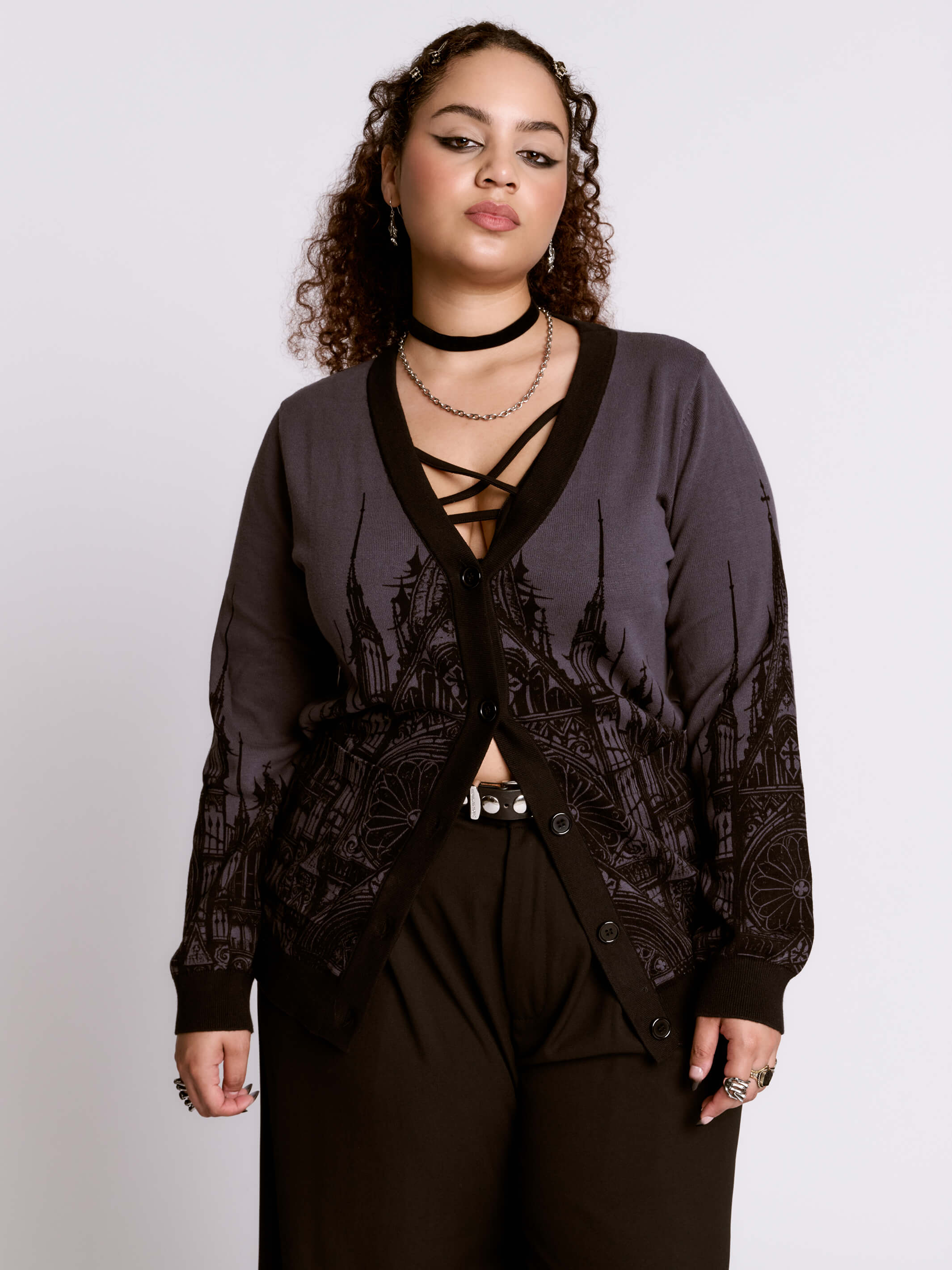 Cathedral print cardigan