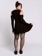 Cold Shoulder Lace Up Dress