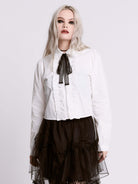 ruffle cropped shirt