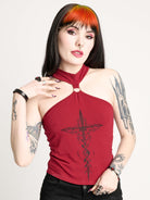 CRUCIFIX CHOKER HALTER