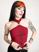 CRUCIFIX CHOKER HALTER