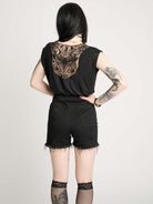 Deathmoth Embroidered Blouson Top