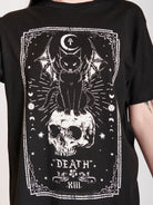 Death tarot card cat skull tshirt