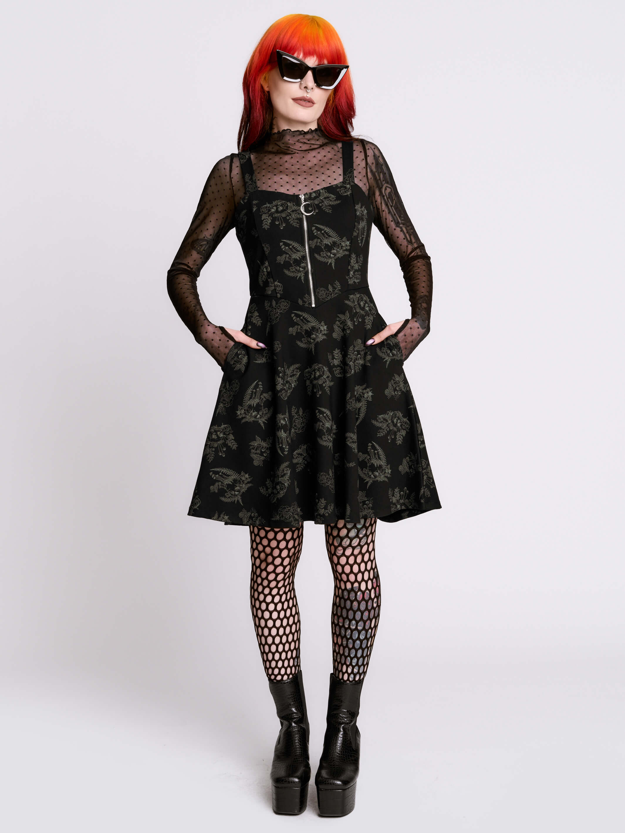 Decayed Forest Zipper Dress