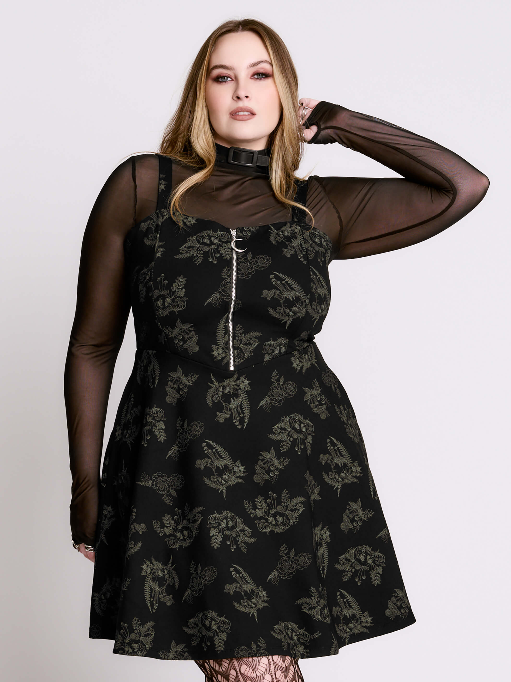 Decayed Forest Zipper Dress