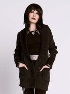 distressed rib cardigan