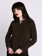 Distressed Braided Sweater