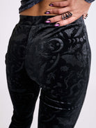 Embossed Velvet Flared Legging