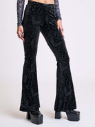 Embossed Velvet Flared Legging